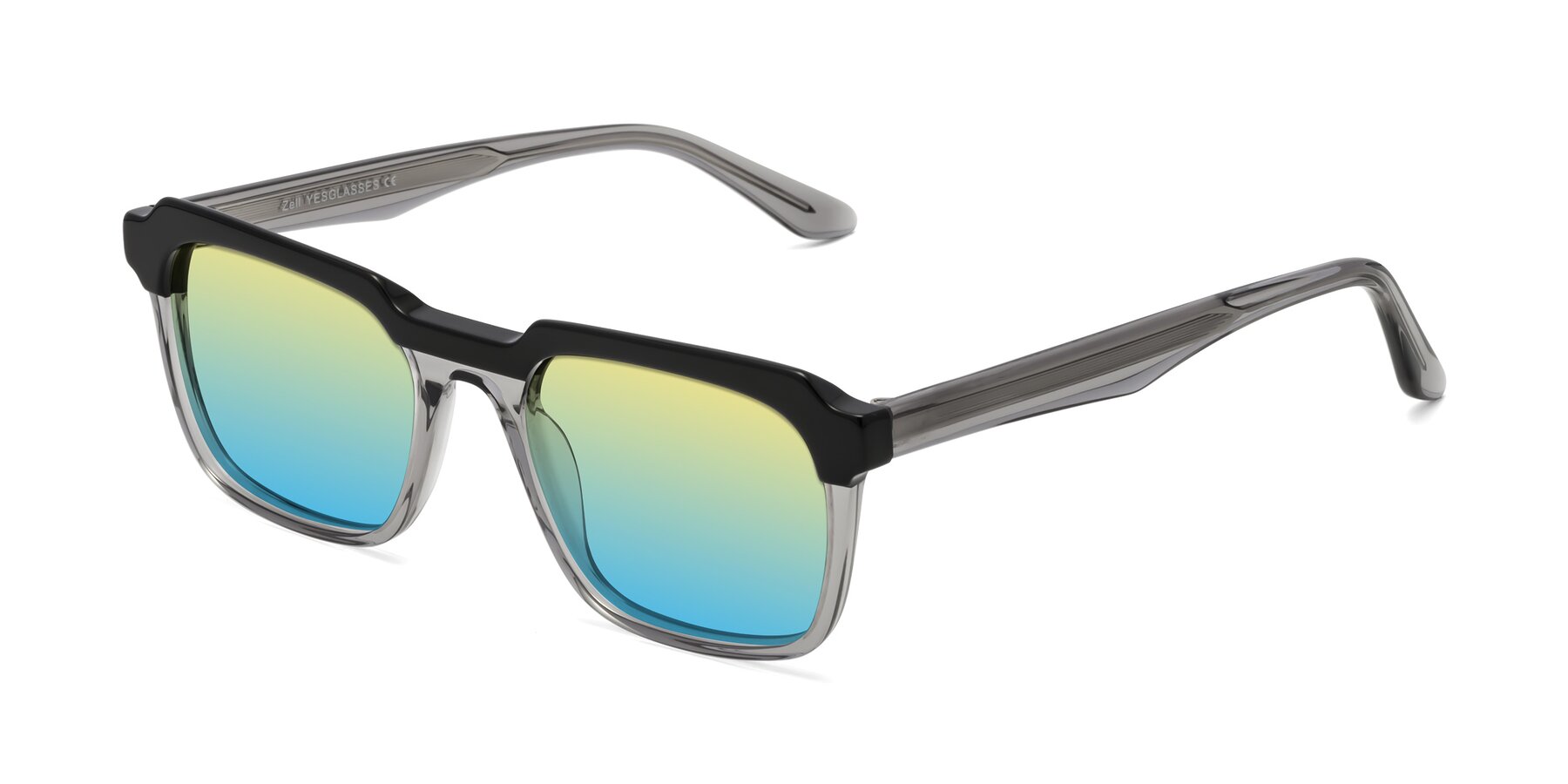 Angle of Zell in Black-Gray with Yellow / Blue Gradient Lenses