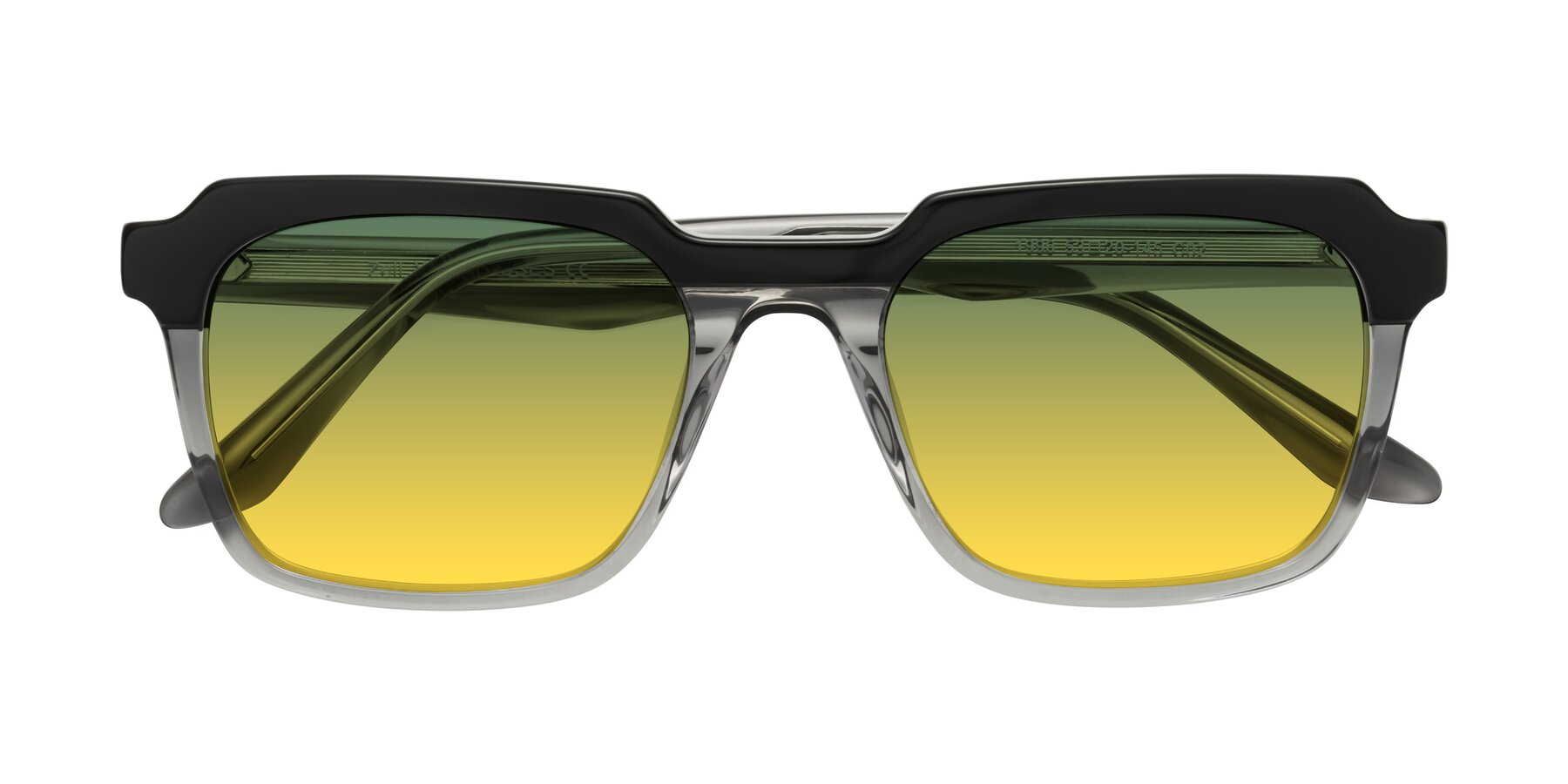 Folded Front of Zell in Black-Gray with Green / Yellow Gradient Lenses