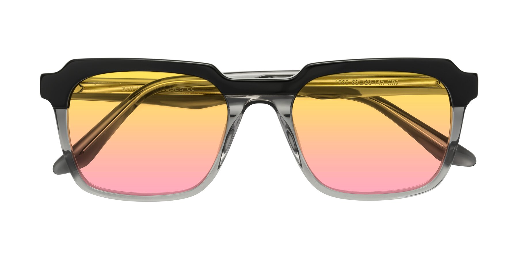 Folded Front of Zell in Black-Gray with Yellow / Pink Gradient Lenses