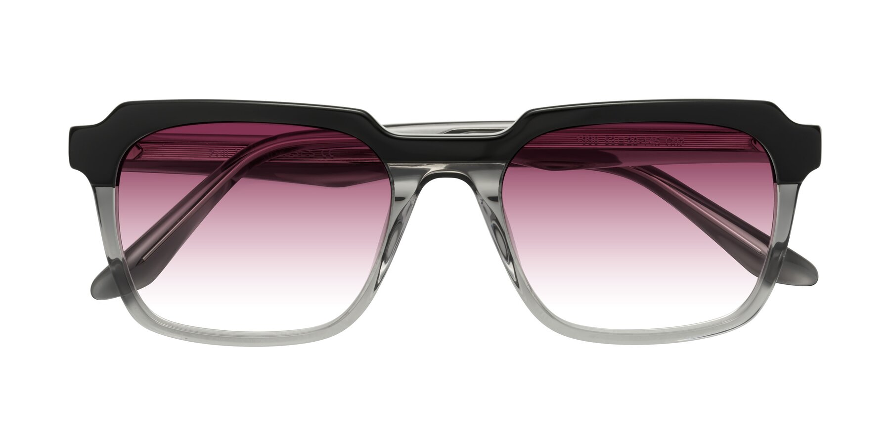 Folded Front of Zell in Black-Gray with Wine Gradient Lenses