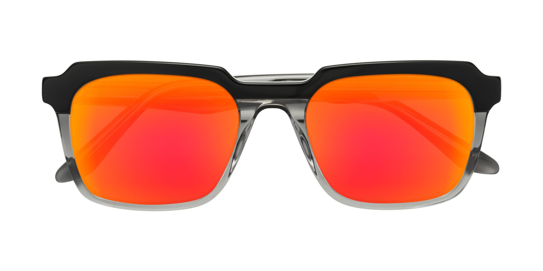 Folded Front of Zell in Black-Gray with Red Gold Mirrored Lenses