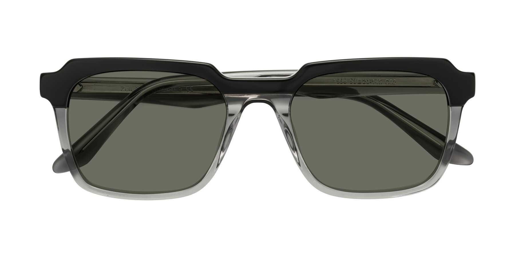 Folded Front of Zell in Black-Gray with Gray Polarized Lenses