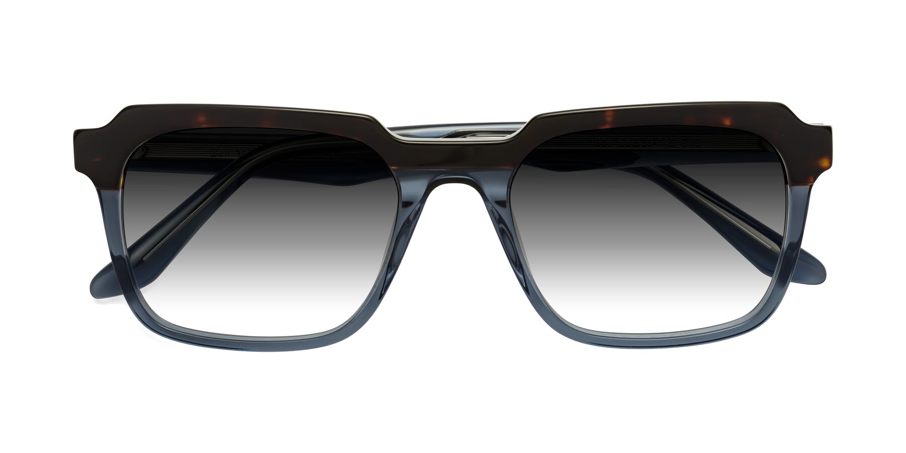 Folded Front of Zell in Tortoise-Blue with Gray Gradient Lenses