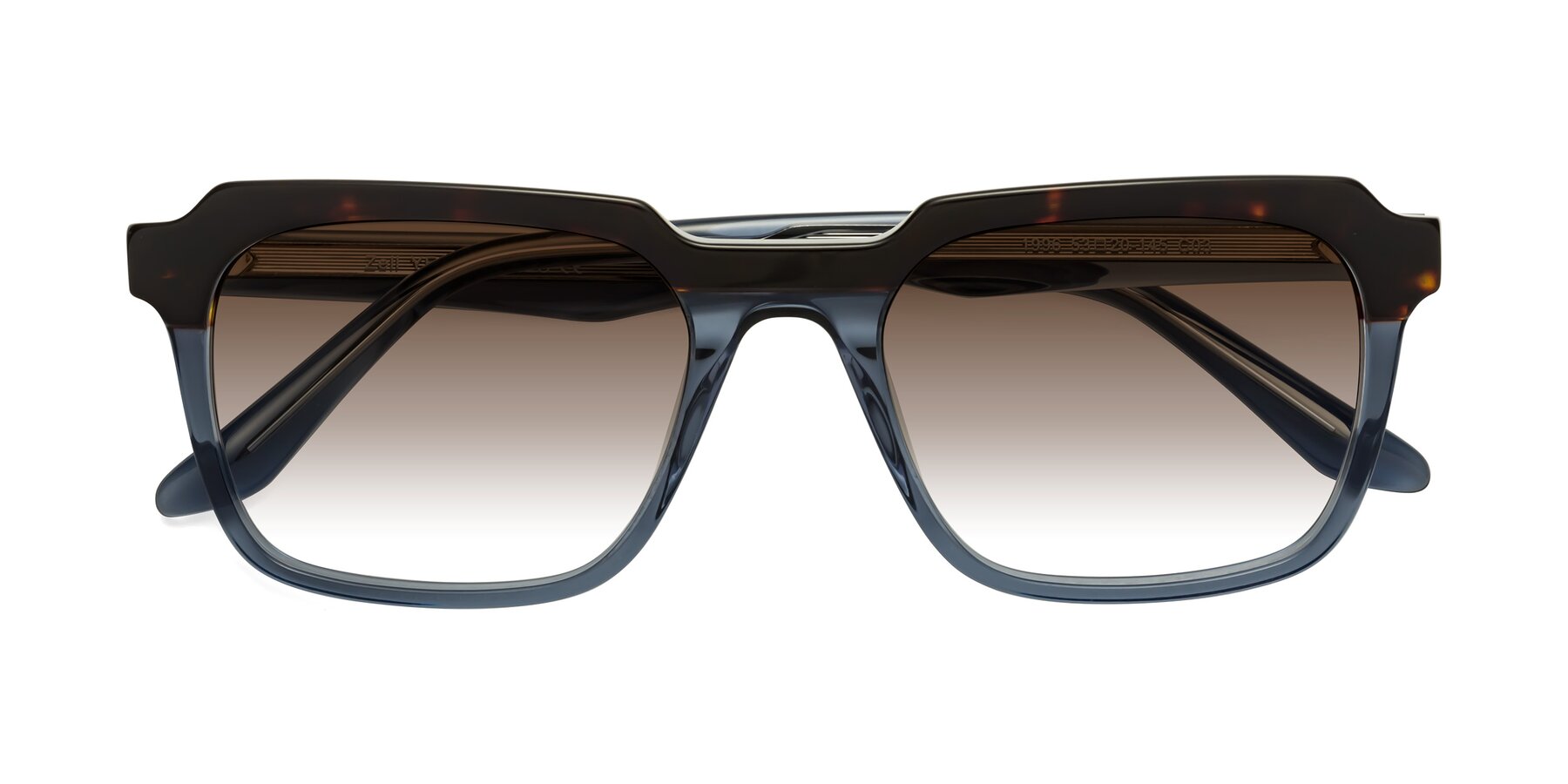Folded Front of Zell in Tortoise-Blue with Brown Gradient Lenses