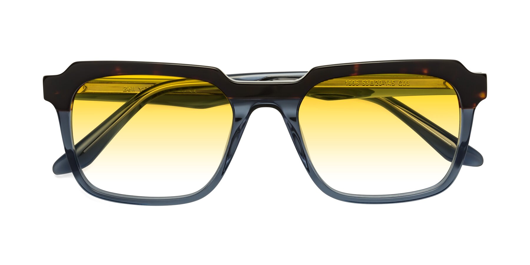 Folded Front of Zell in Tortoise-Blue with Yellow Gradient Lenses