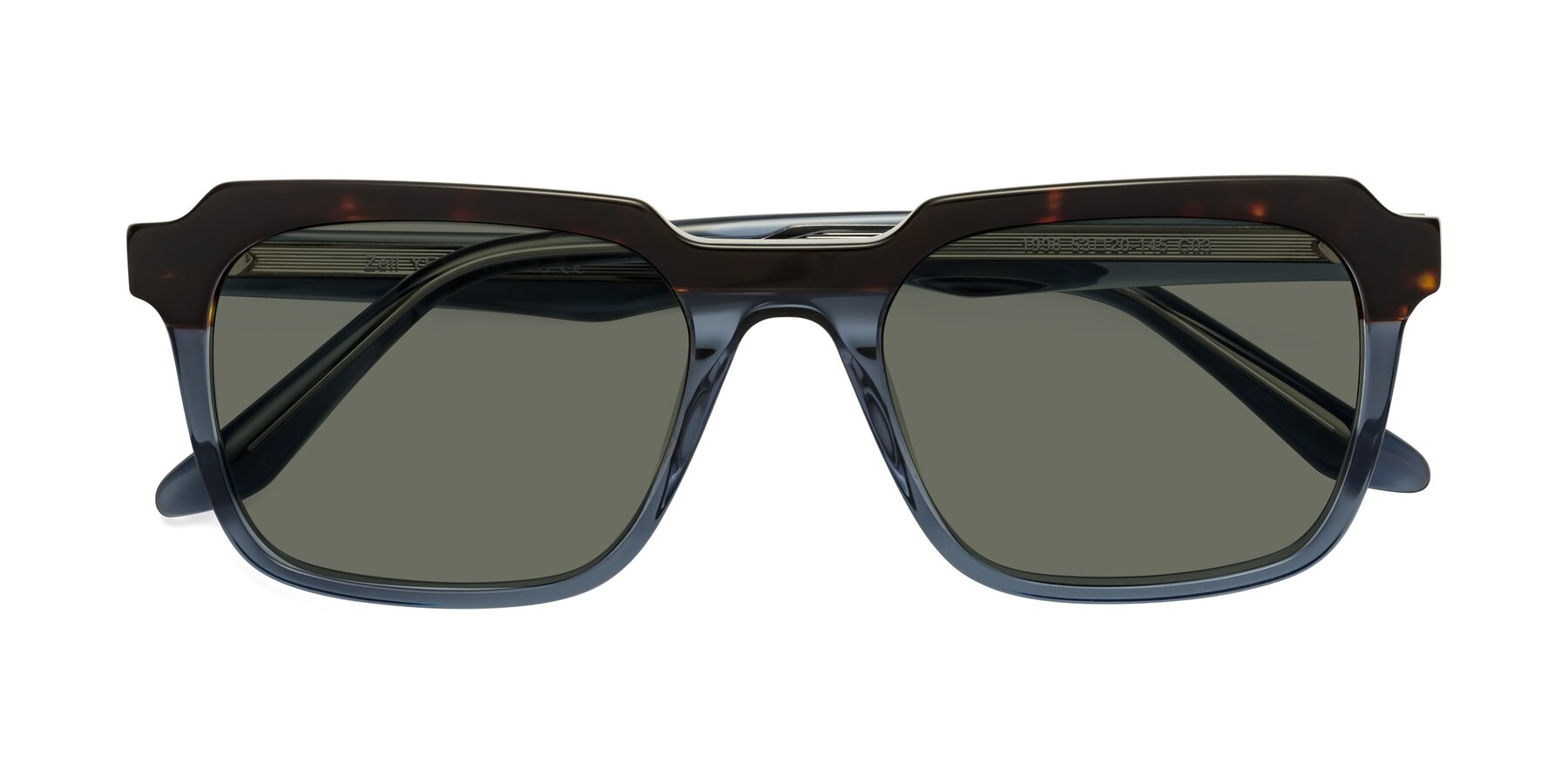 Folded Front of Zell in Tortoise-Blue with Gray Polarized Lenses