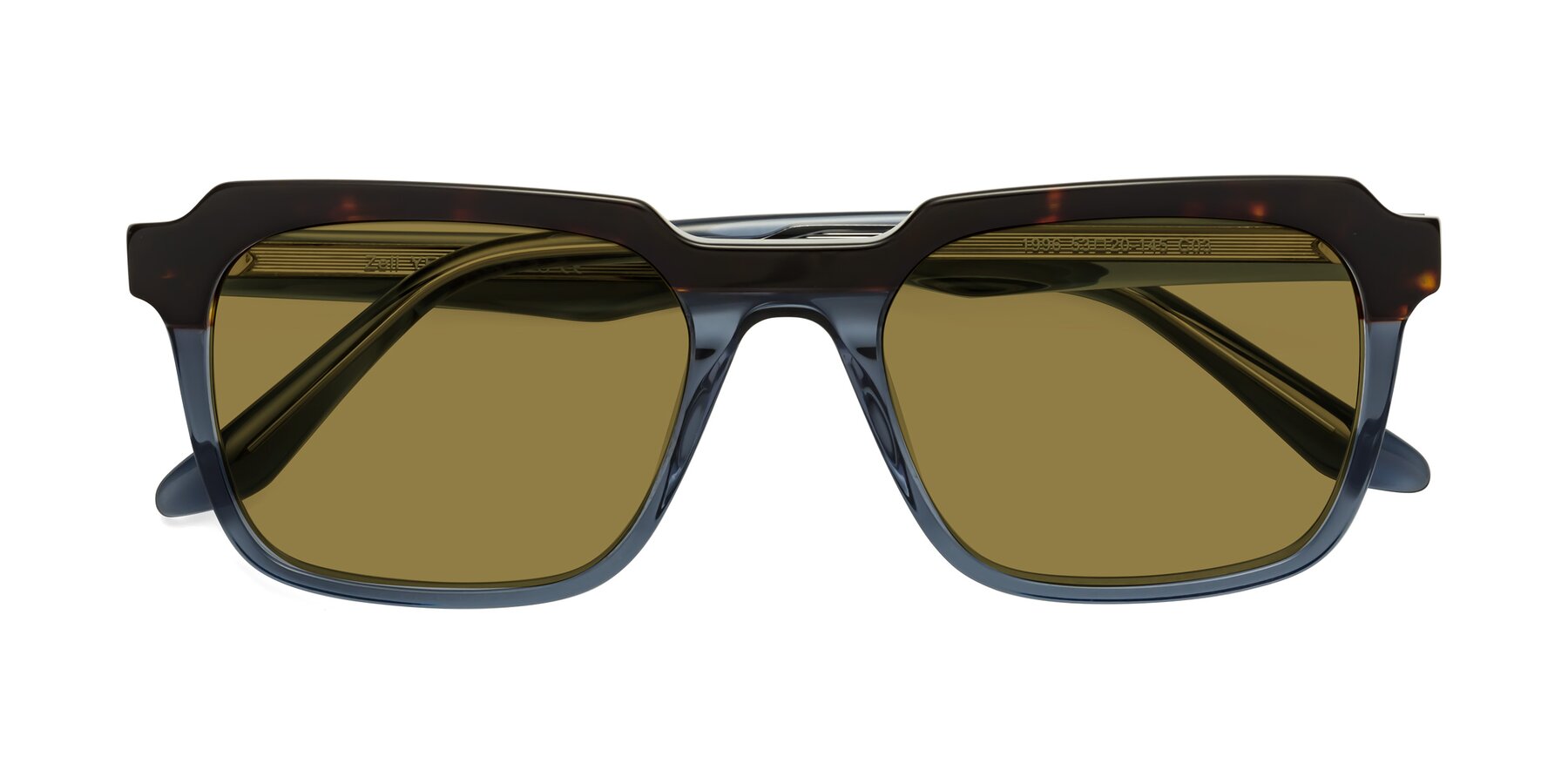 Folded Front of Zell in Tortoise-Blue with Brown Polarized Lenses