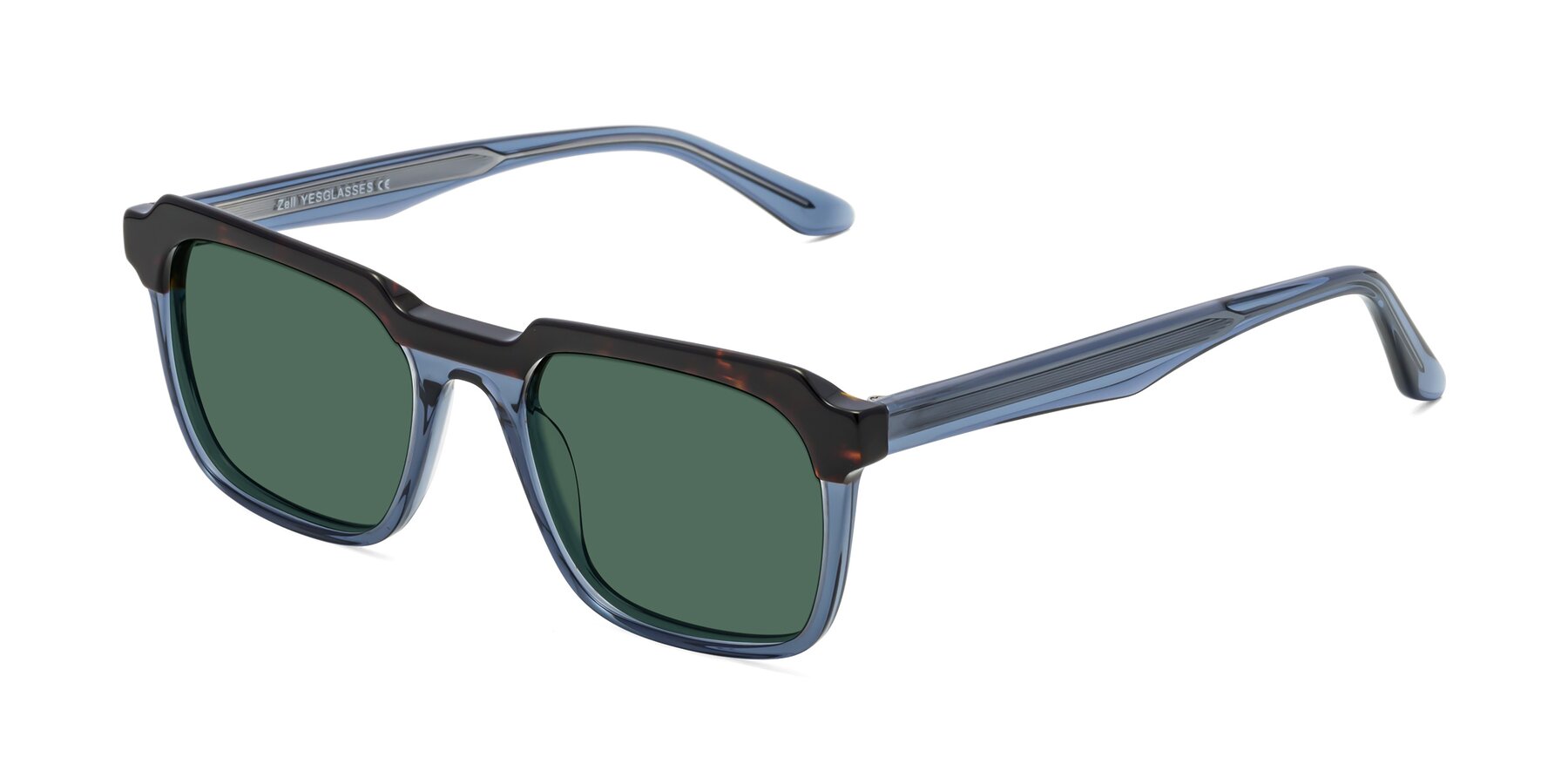 Angle of Zell in Tortoise-Blue with Green Polarized Lenses