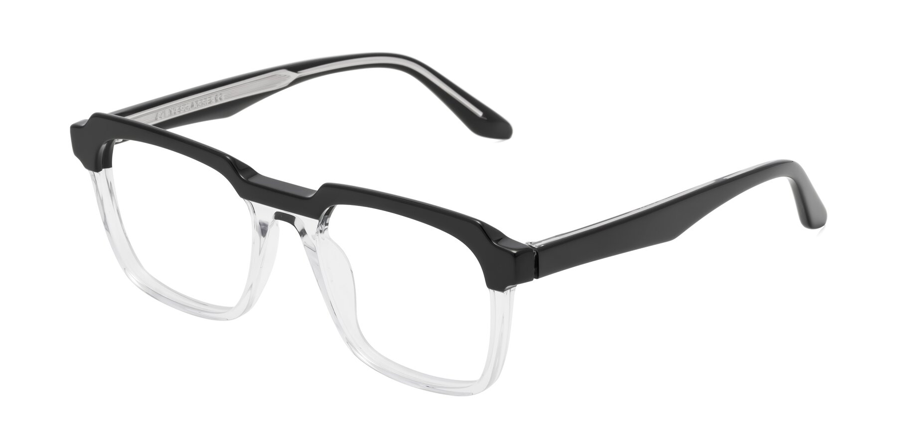 Angle of Zell in Black-Clear with Clear Eyeglass Lenses