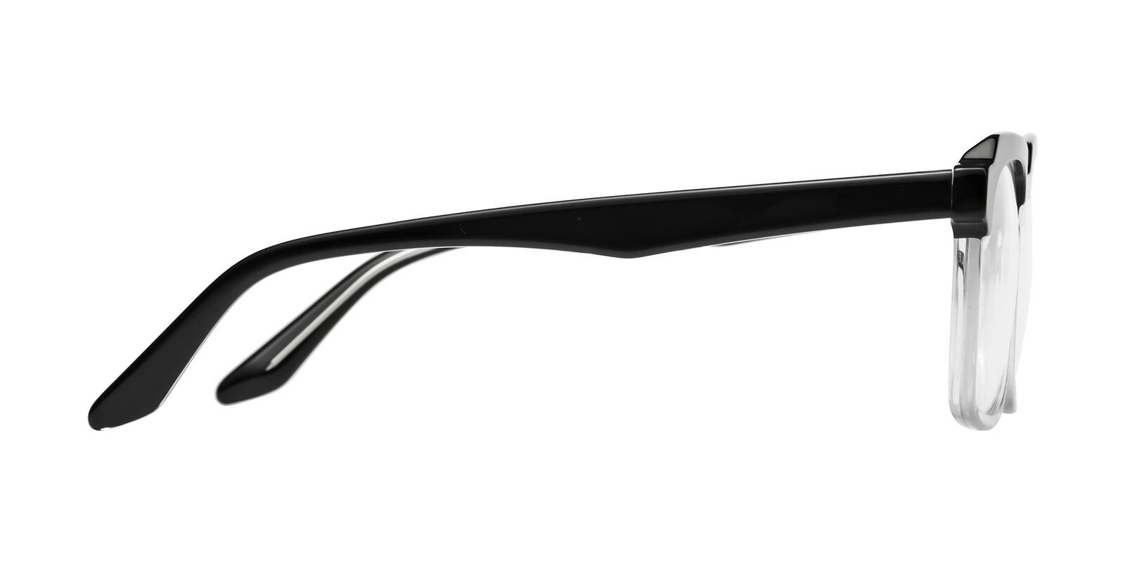 Black / Clear Hipster Browline Square Eyeglasses - Zell