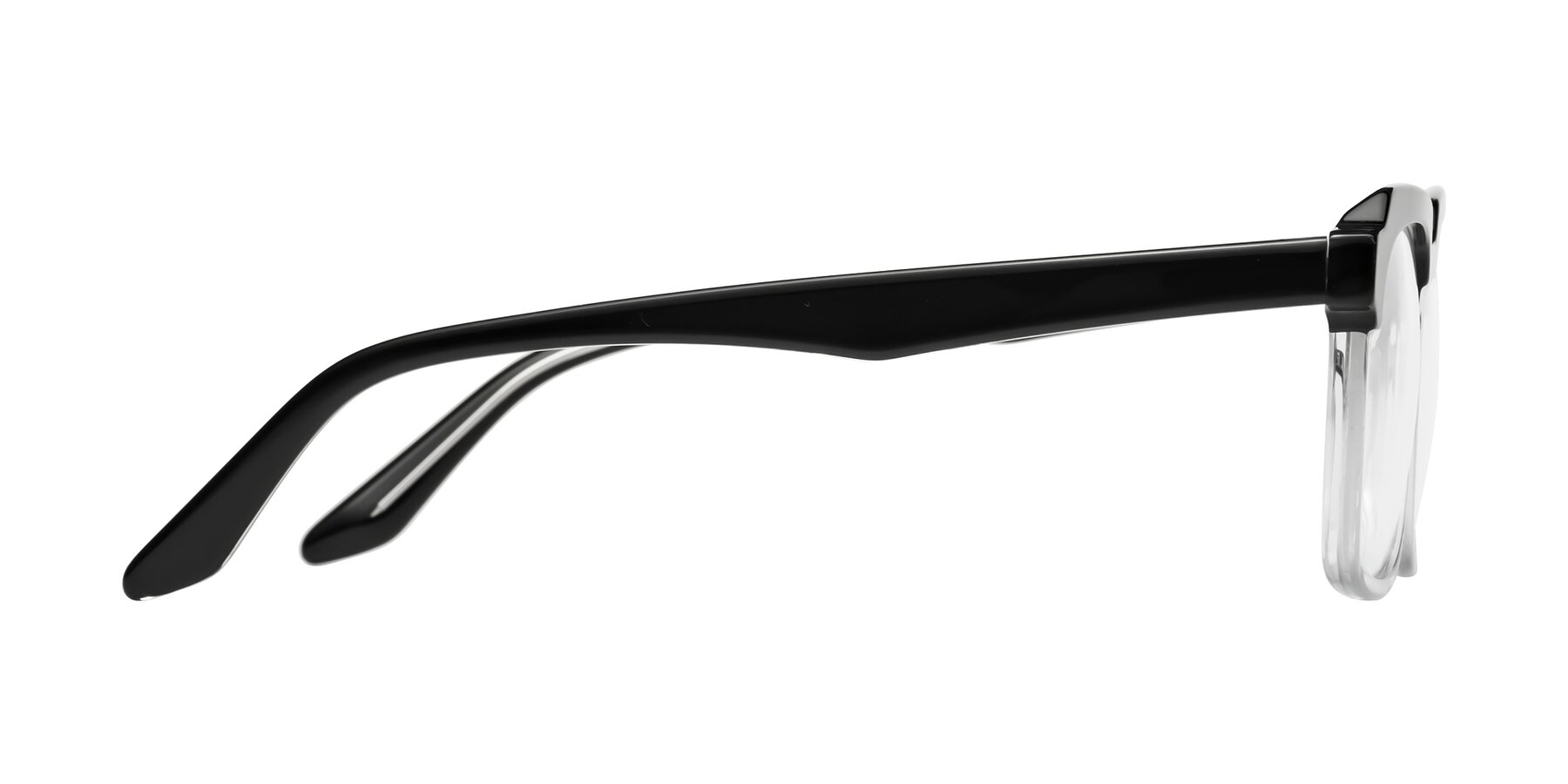 Side of Zell in Black-Clear with Clear Blue Light Blocking Lenses