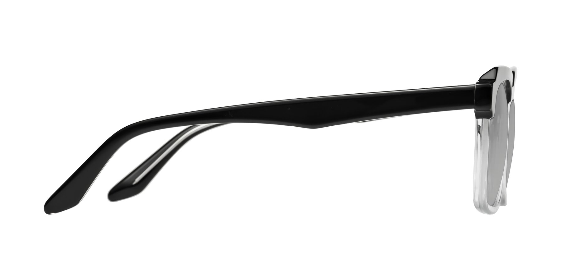 Side of Zell in Black-Clear with Light Gray Tinted Lenses