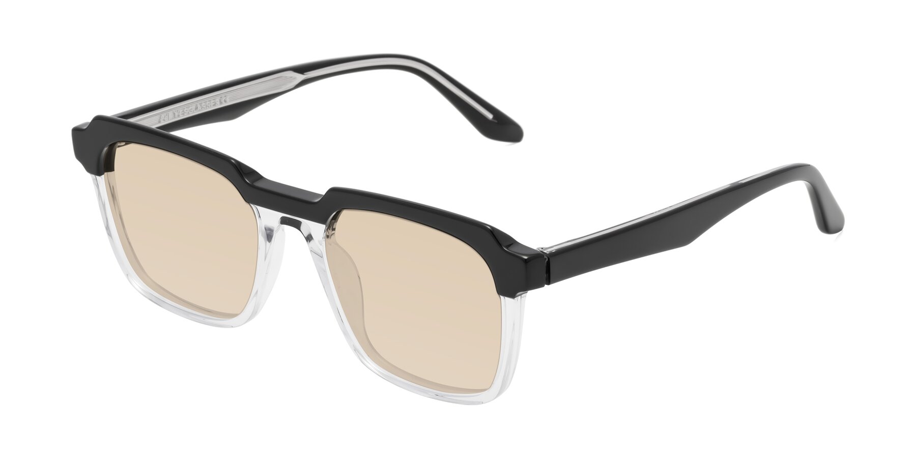 Angle of Zell in Black-Clear with Light Brown Tinted Lenses