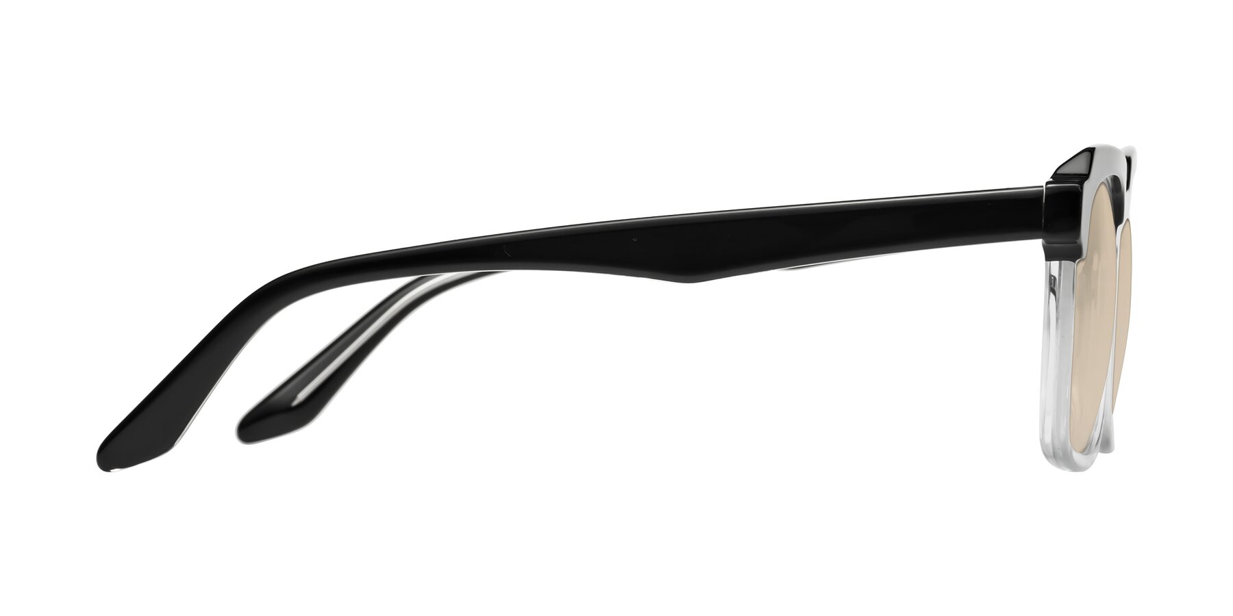 Side of Zell in Black-Clear with Light Brown Tinted Lenses
