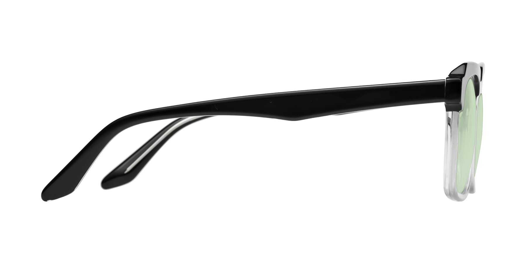 Side of Zell in Black-Clear with Light Green Tinted Lenses