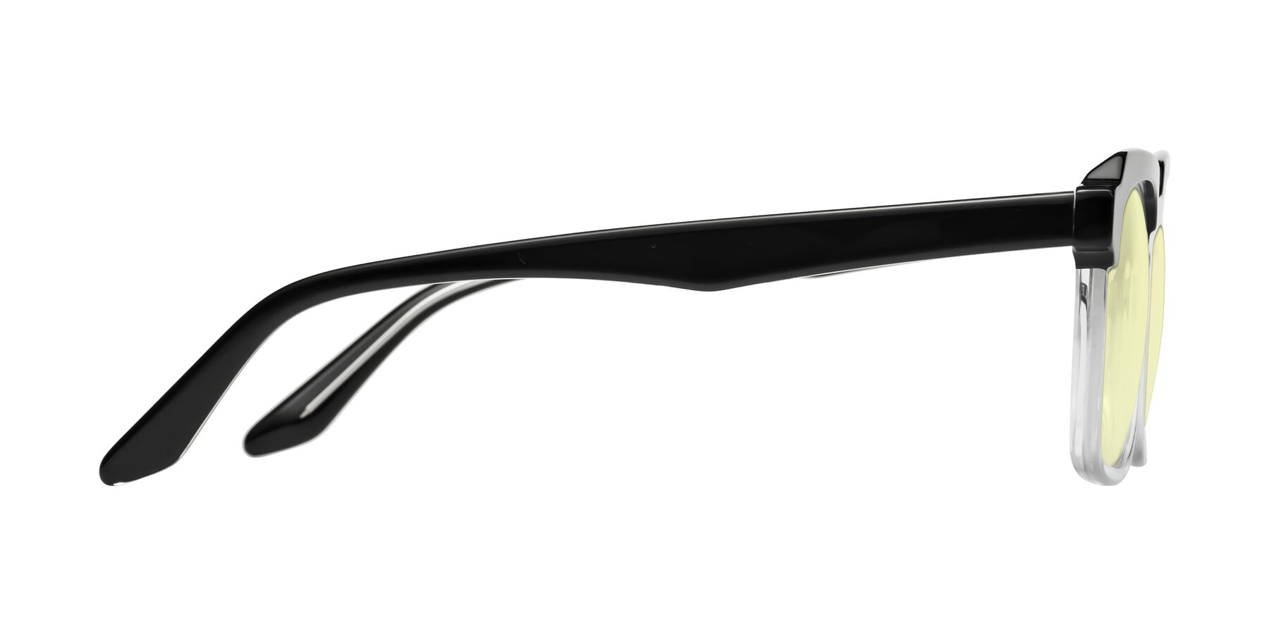 Side of Zell in Black-Clear with Light Yellow Tinted Lenses