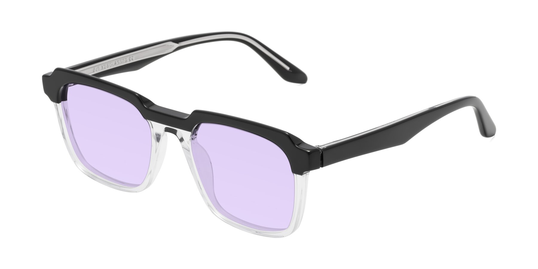 Angle of Zell in Black-Clear with Light Purple Tinted Lenses