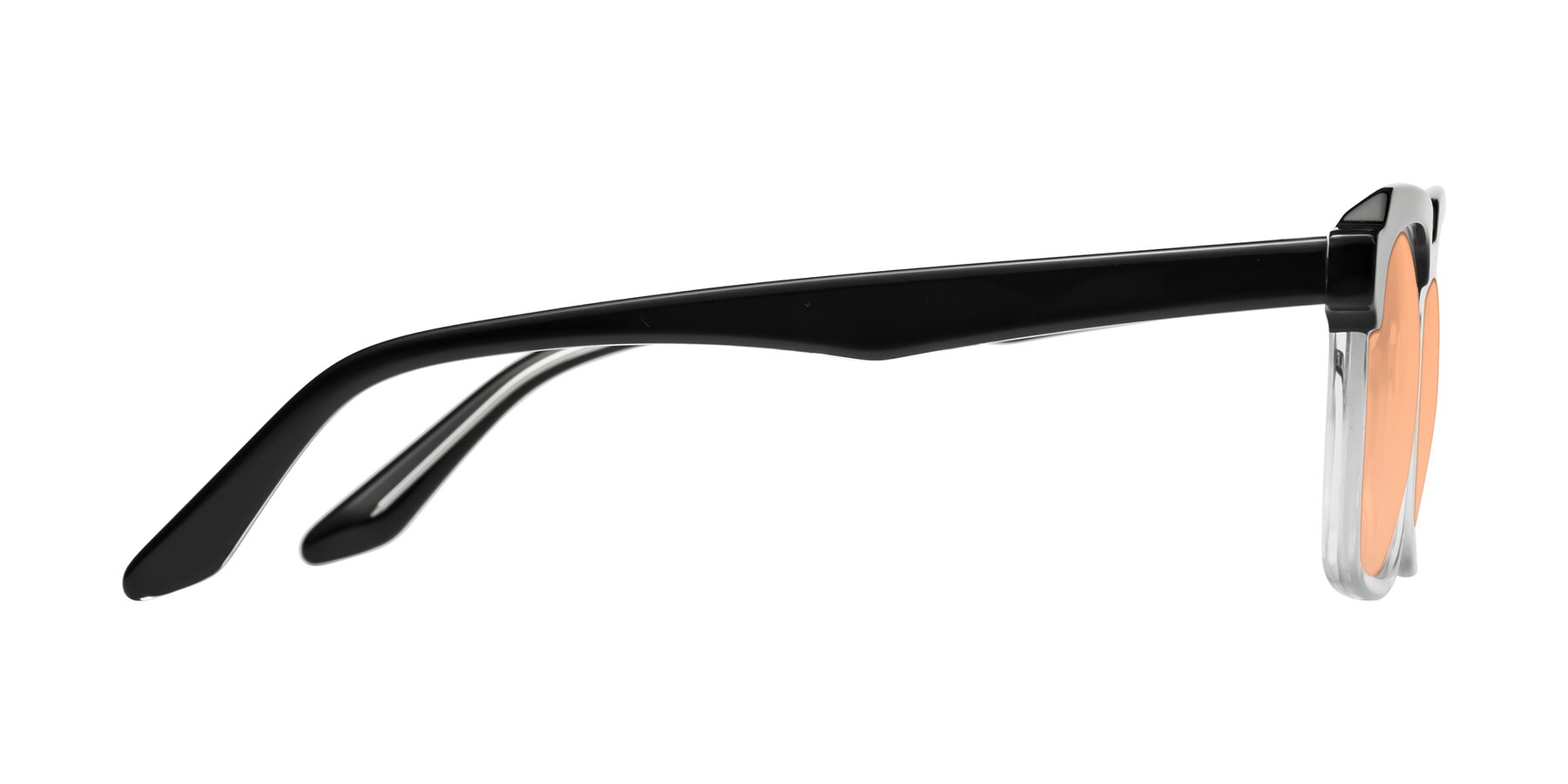 Side of Zell in Black-Clear with Light Orange Tinted Lenses