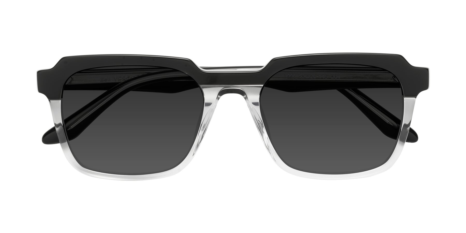 Folded Front of Zell in Black-Clear with Gray Tinted Lenses