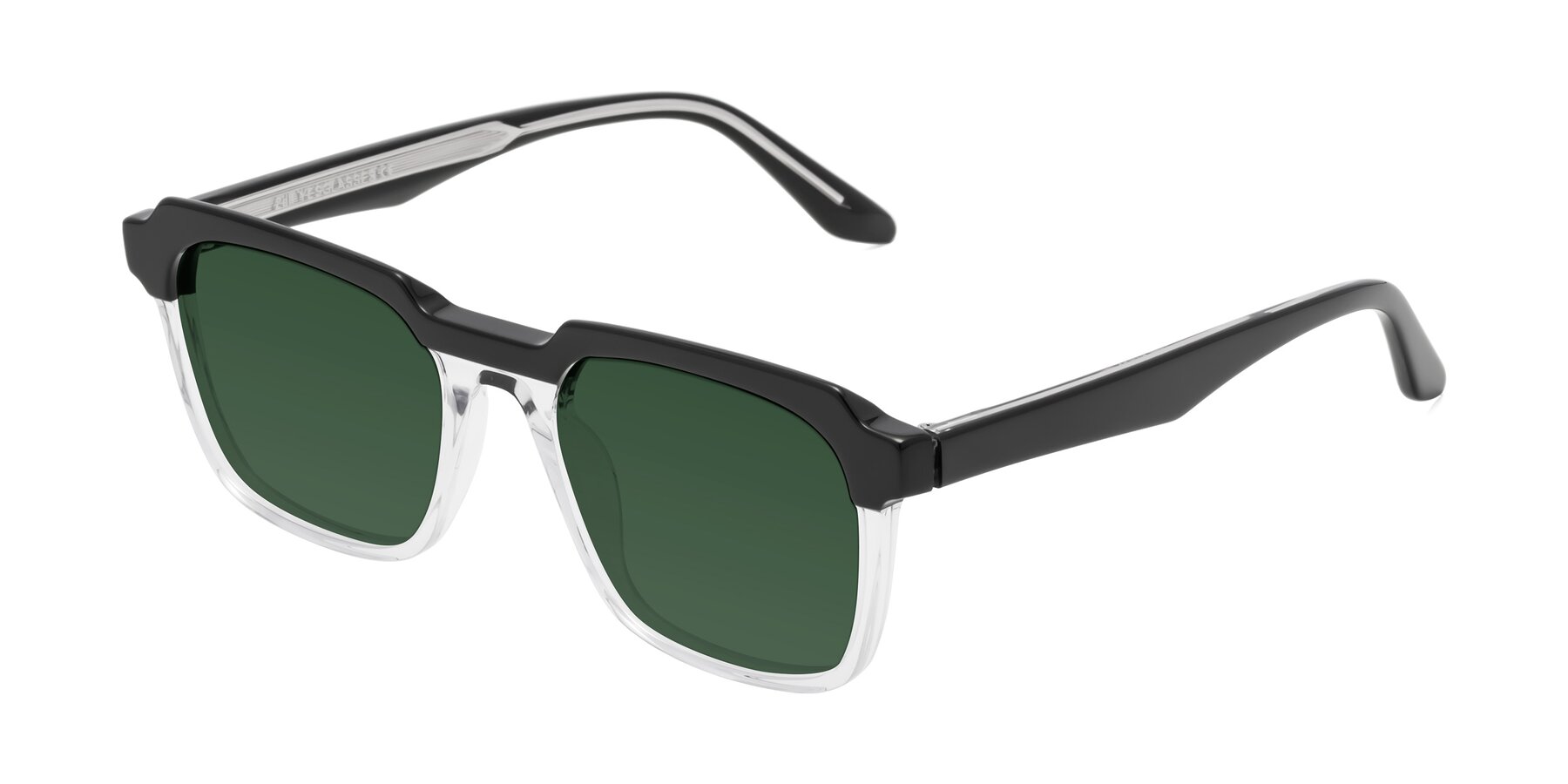 Angle of Zell in Black-Clear with Green Tinted Lenses