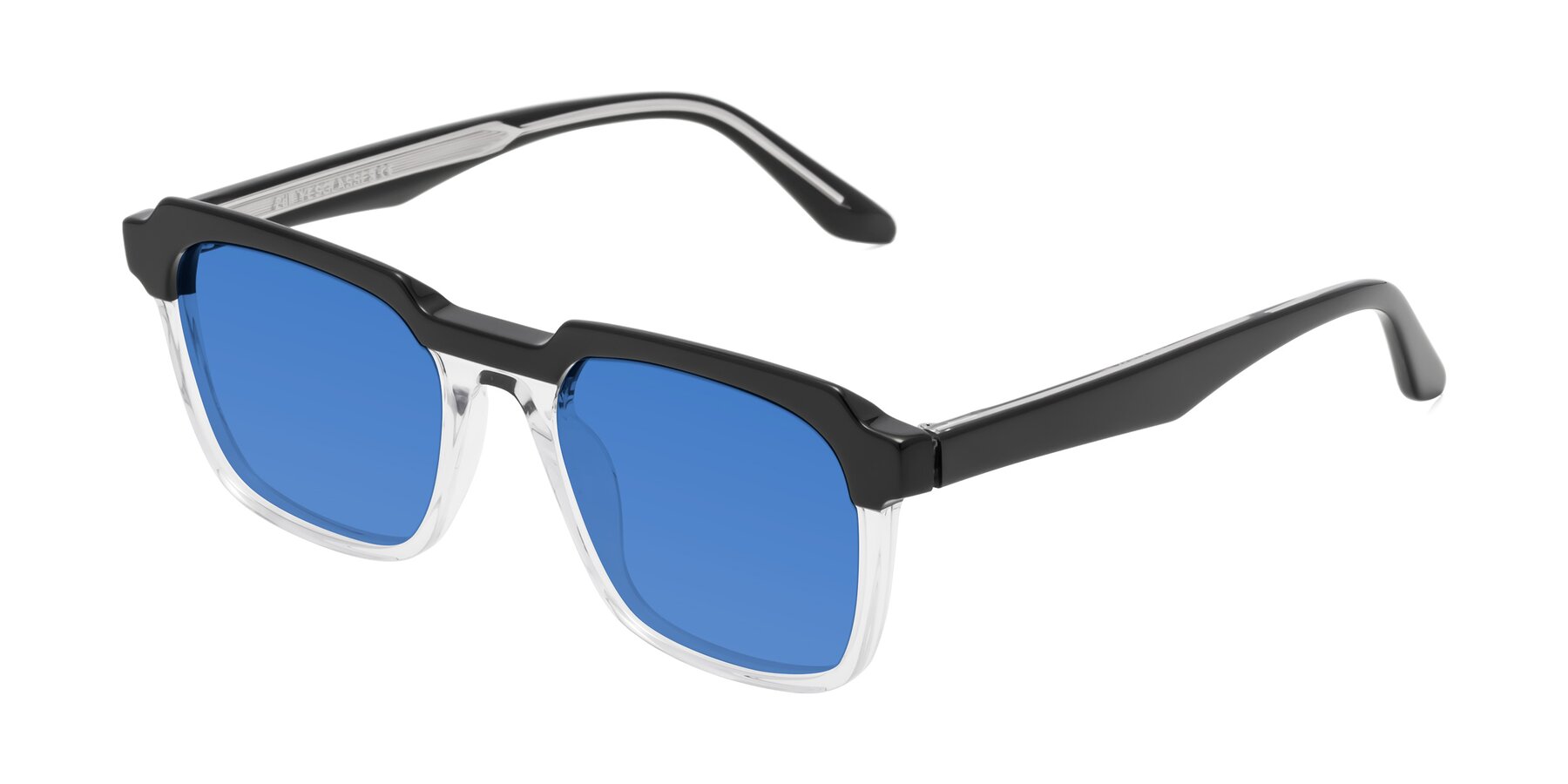 Angle of Zell in Black-Clear with Blue Tinted Lenses