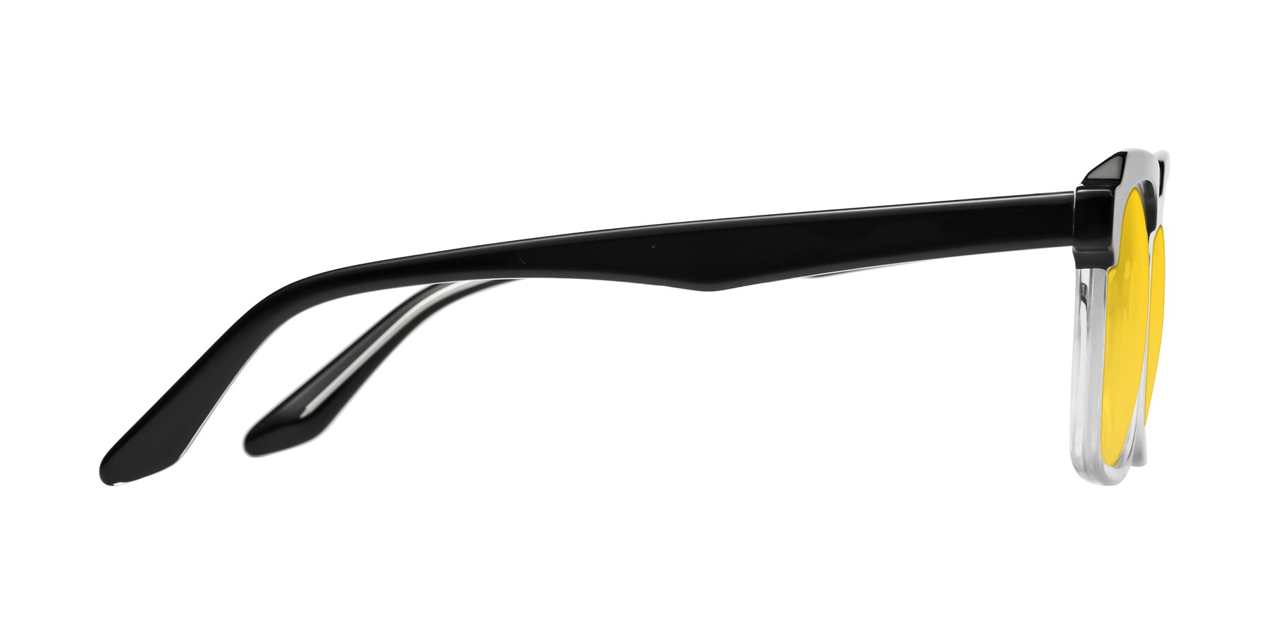 Side of Zell in Black-Clear with Yellow Tinted Lenses