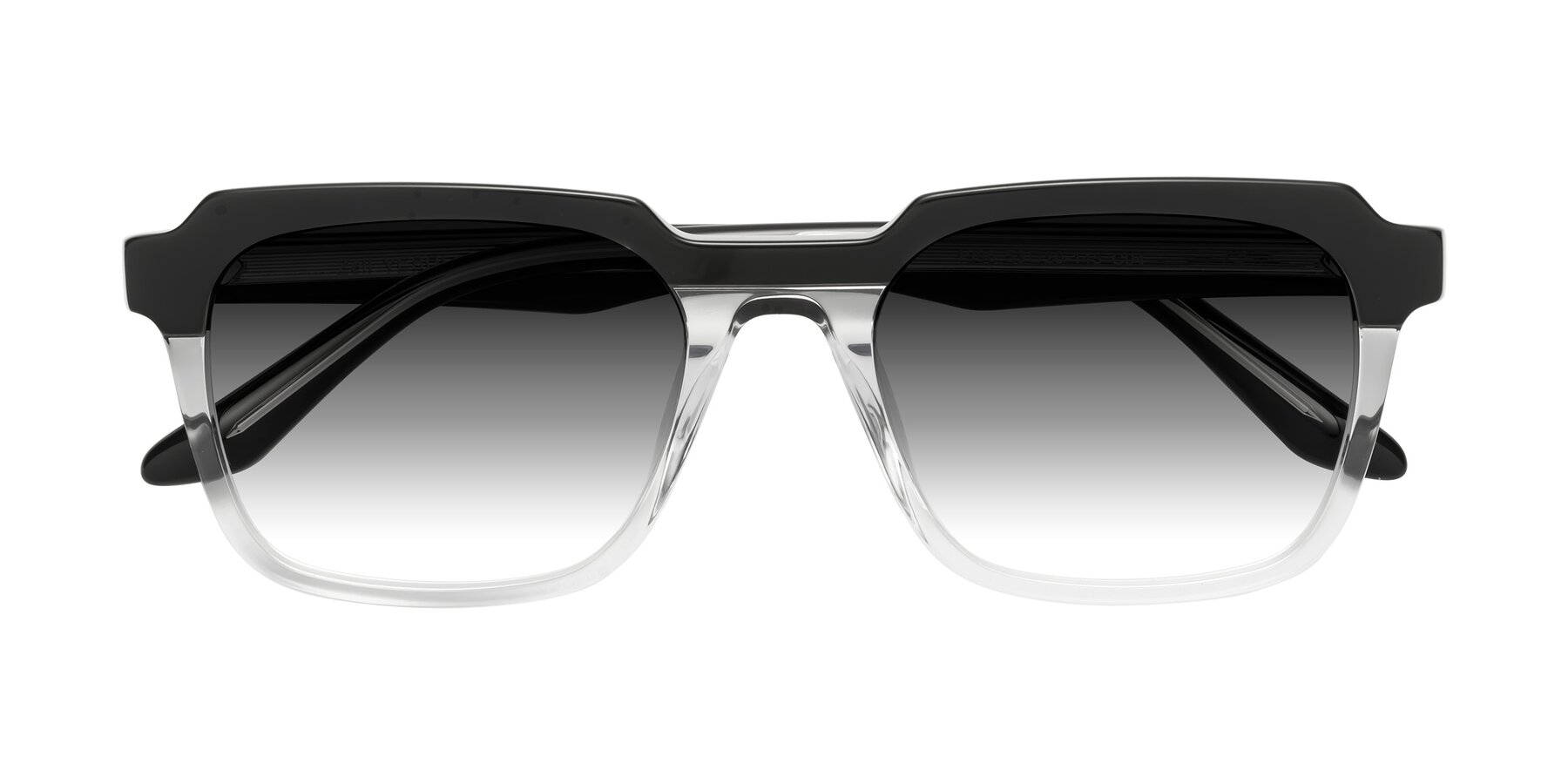 Folded Front of Zell in Black-Clear with Gray Gradient Lenses