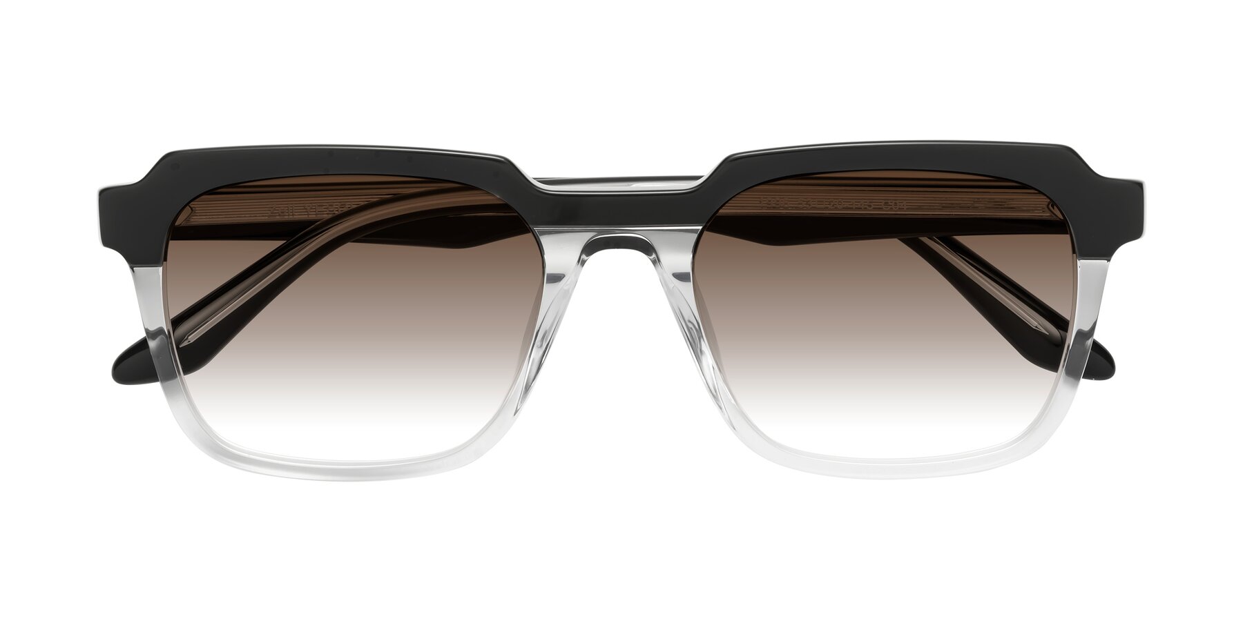 Folded Front of Zell in Black-Clear with Brown Gradient Lenses