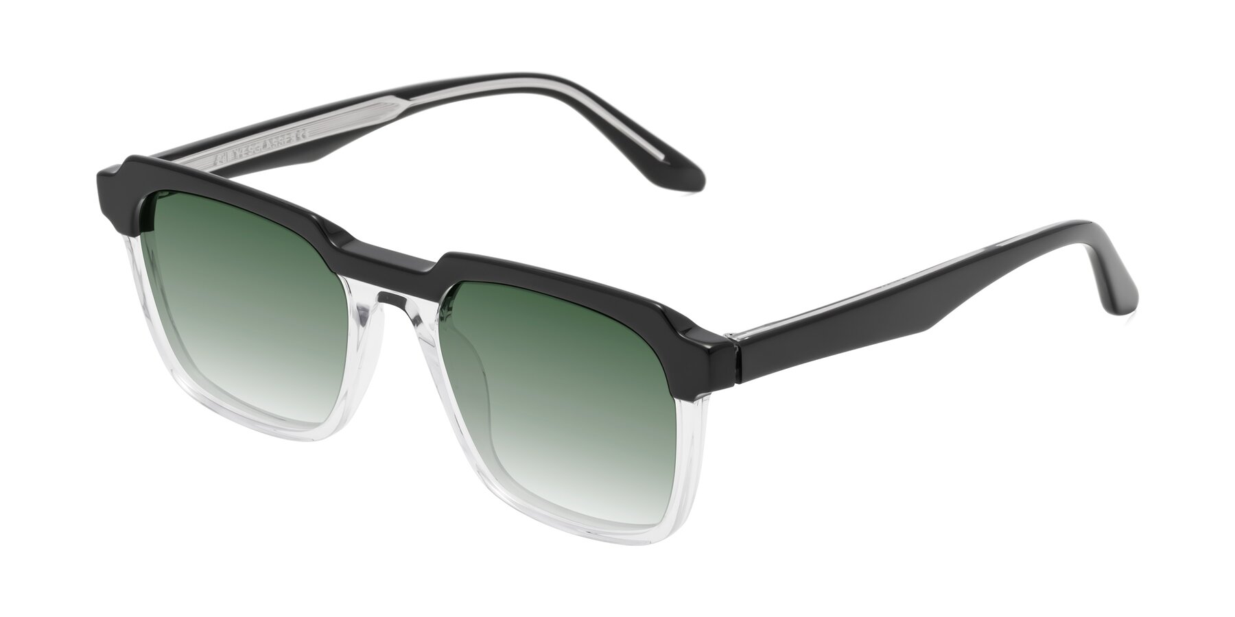 Angle of Zell in Black-Clear with Green Gradient Lenses