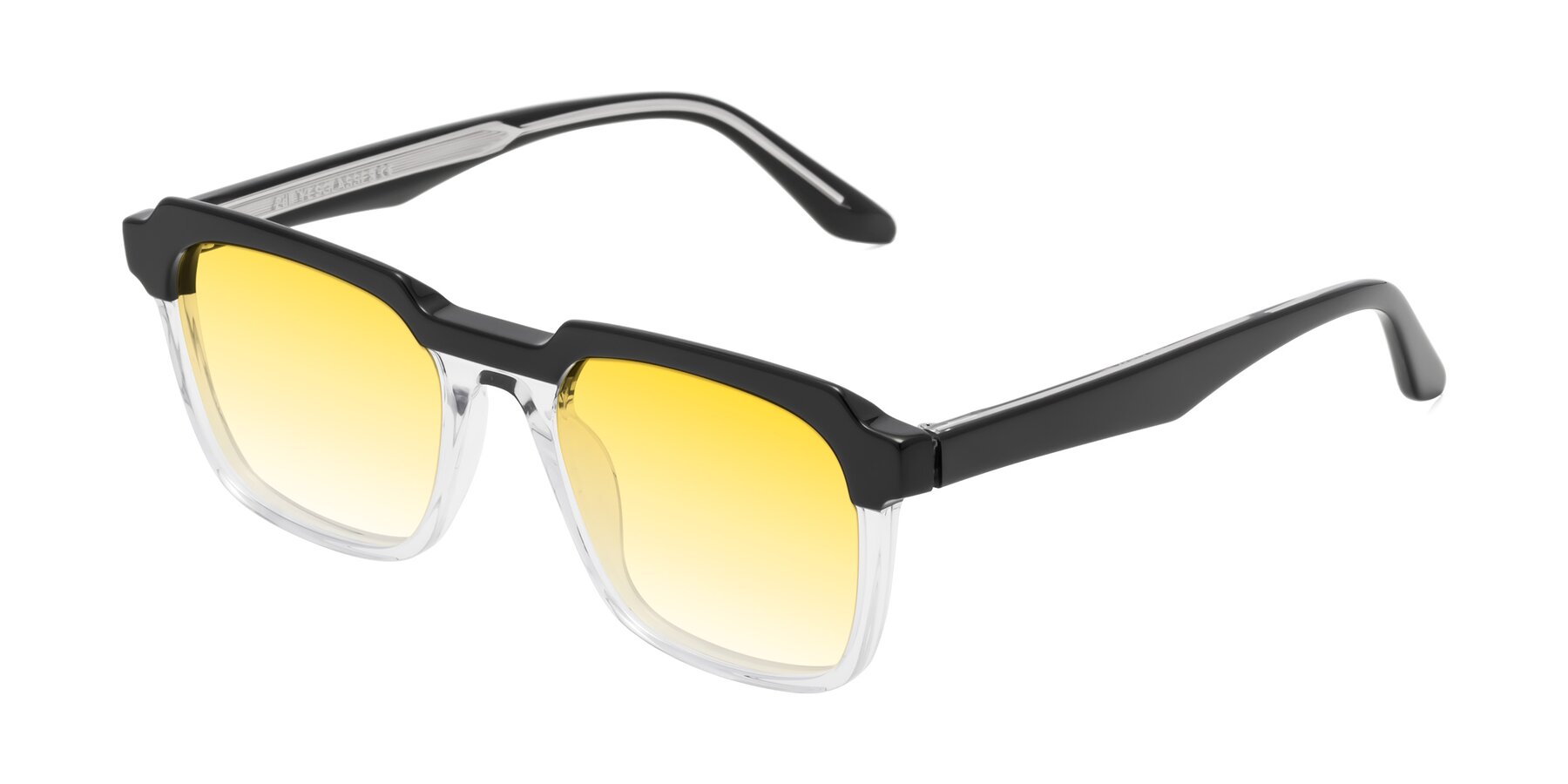 Angle of Zell in Black-Clear with Yellow Gradient Lenses