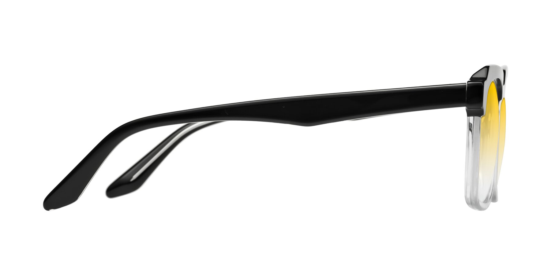 Side of Zell in Black-Clear with Yellow Gradient Lenses