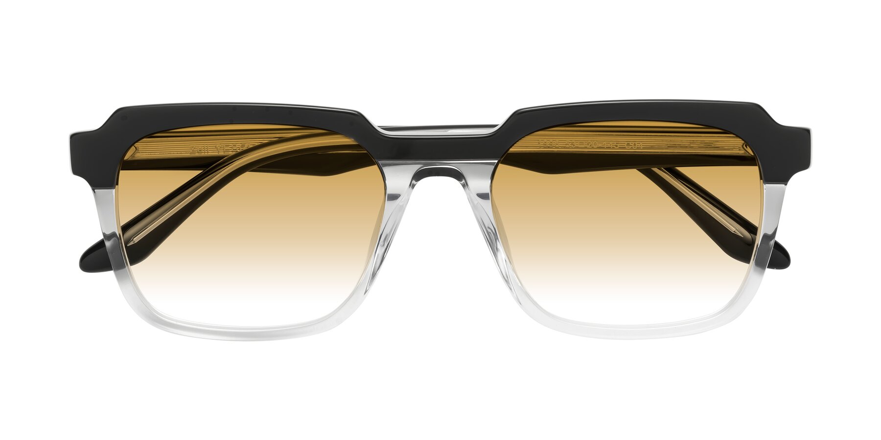 Folded Front of Zell in Black-Clear with Champagne Gradient Lenses