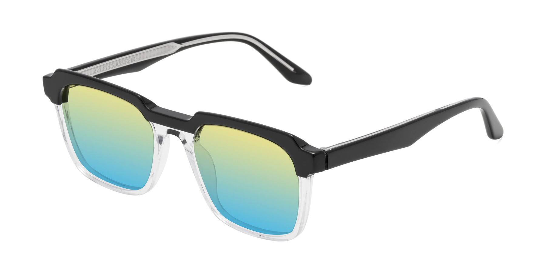 Angle of Zell in Black-Clear with Yellow / Blue Gradient Lenses