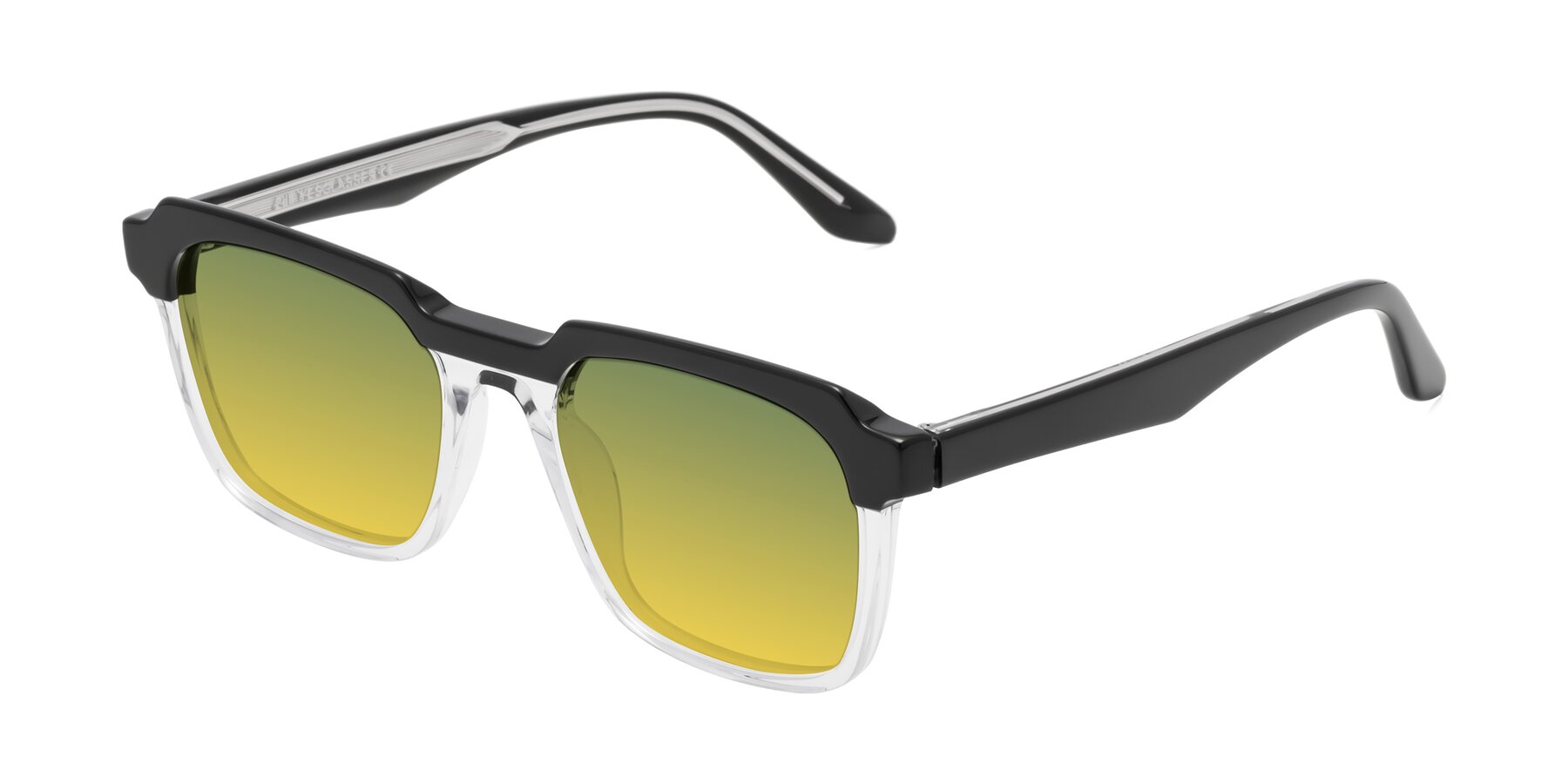 Angle of Zell in Black-Clear with Green / Yellow Gradient Lenses