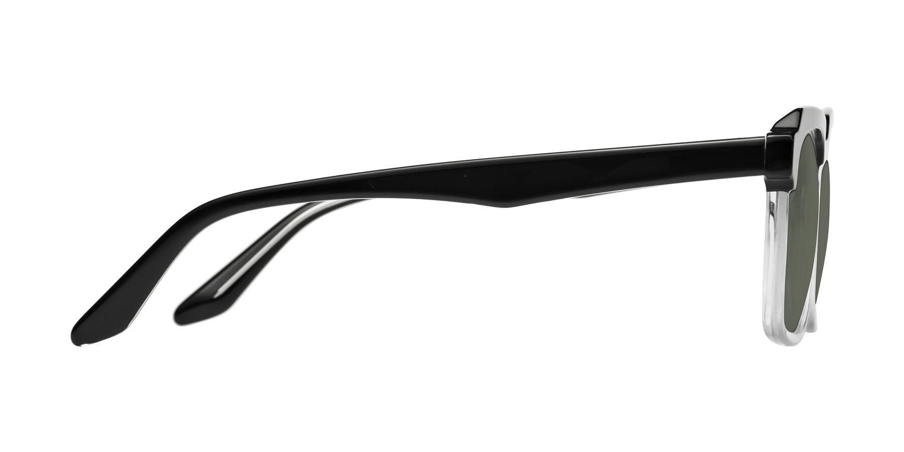 Side of Zell in Black-Clear with Gray Polarized Lenses