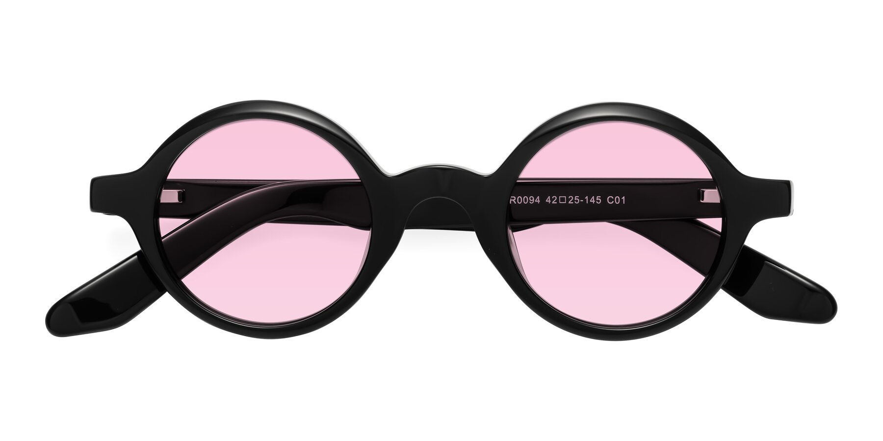 Folded Front of School in Black with Light Pink Tinted Lenses