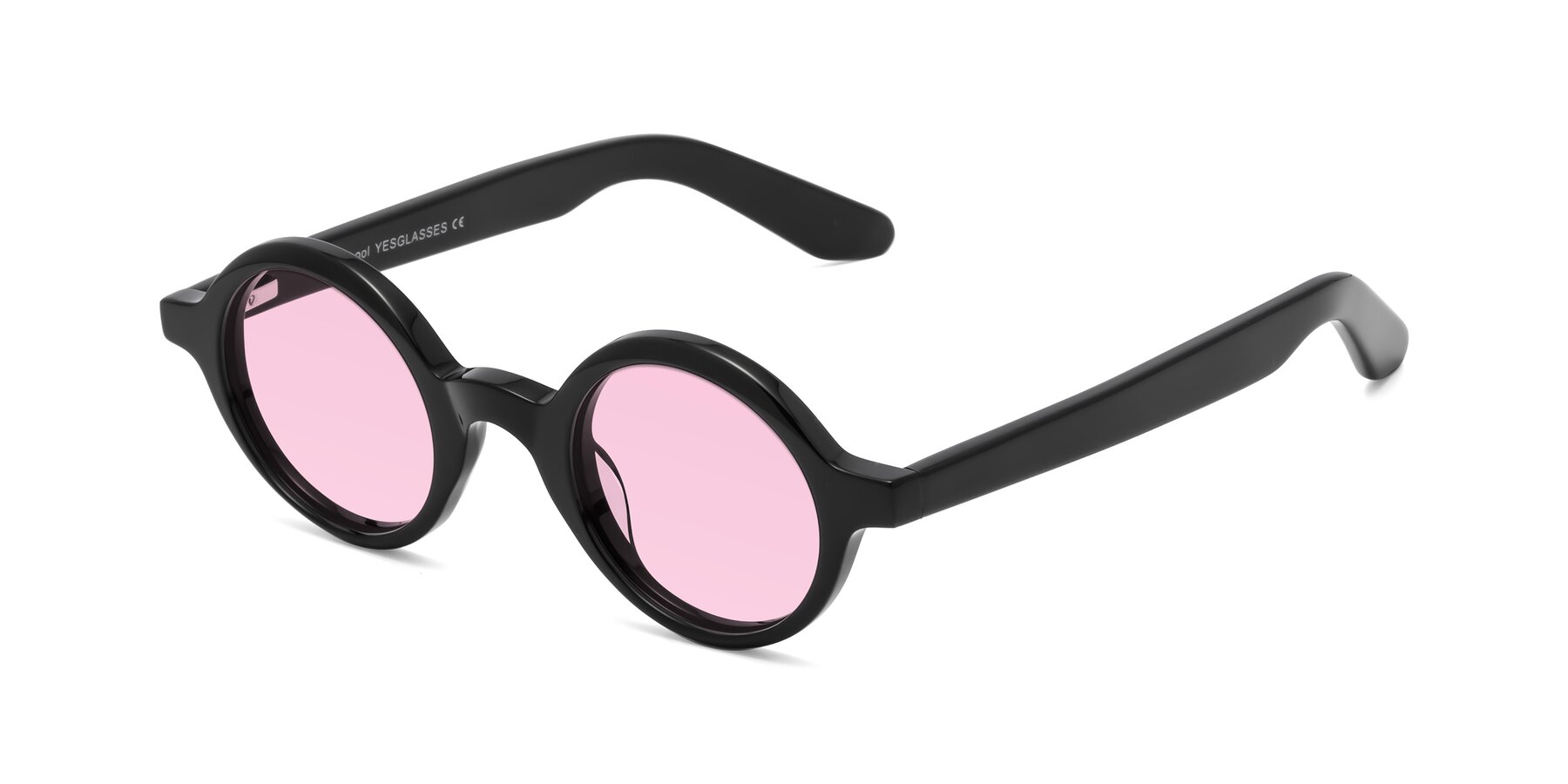 Angle of School in Black with Light Pink Tinted Lenses