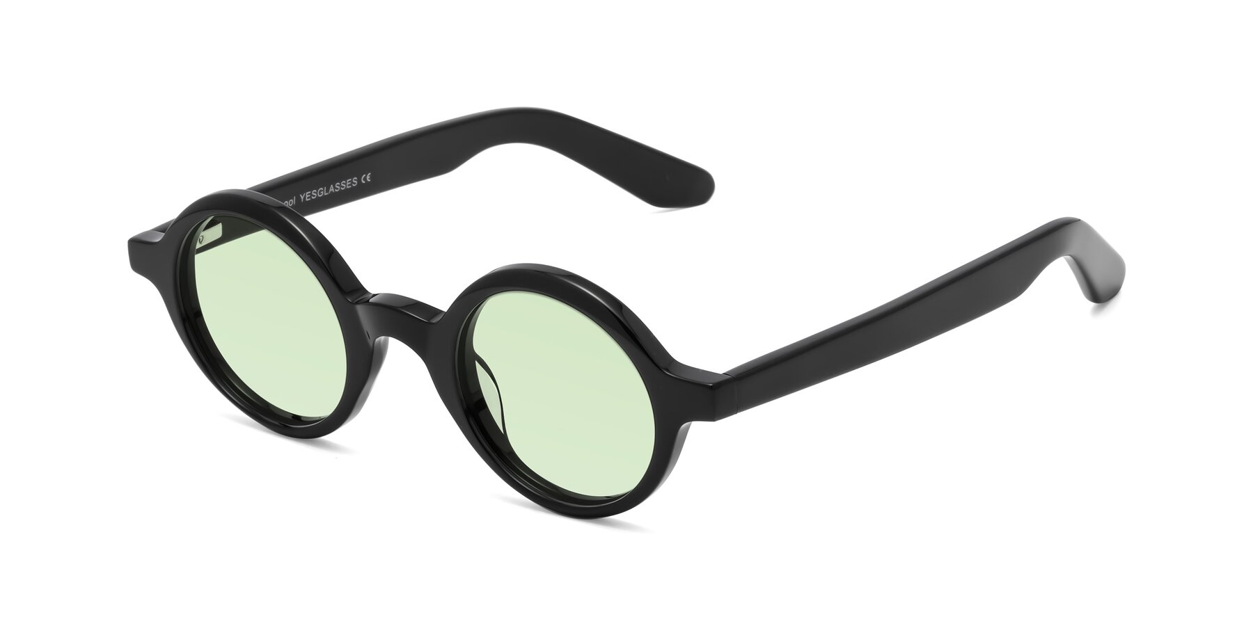 Angle of School in Black with Light Green Tinted Lenses