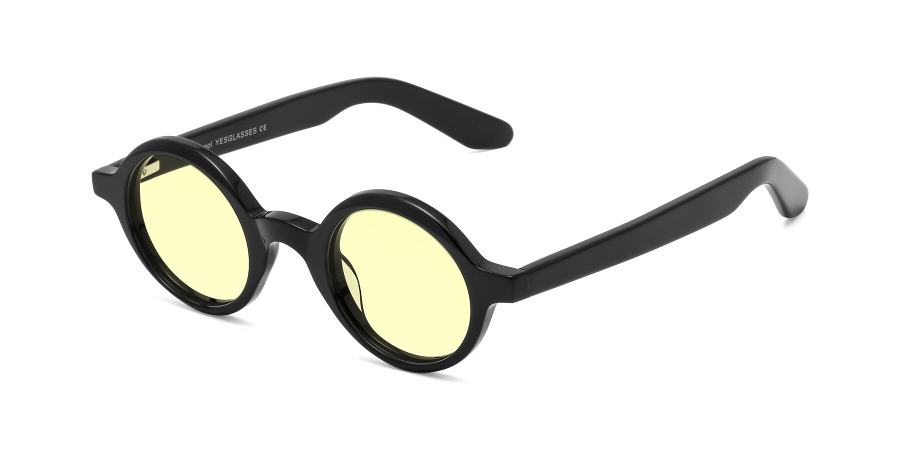 Angle of School in Black with Light Yellow Tinted Lenses