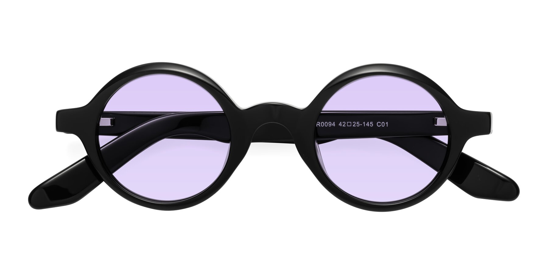 Folded Front of School in Black with Light Purple Tinted Lenses