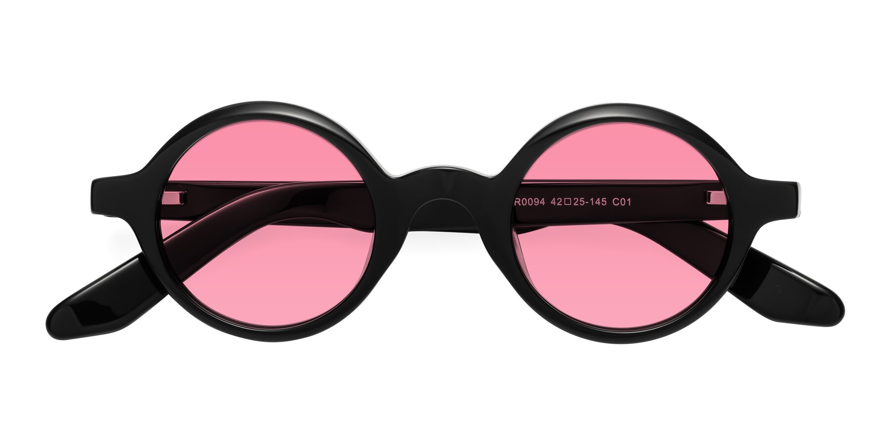 Folded Front of School in Black with Pink Tinted Lenses
