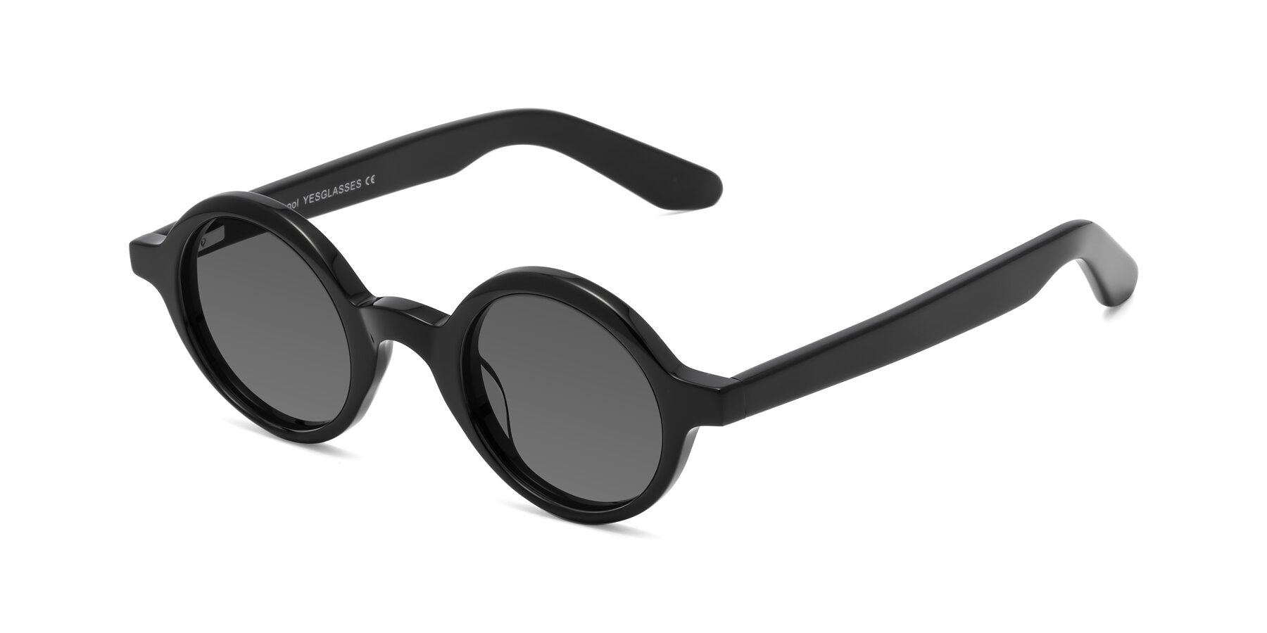 Angle of School in Black with Medium Gray Tinted Lenses