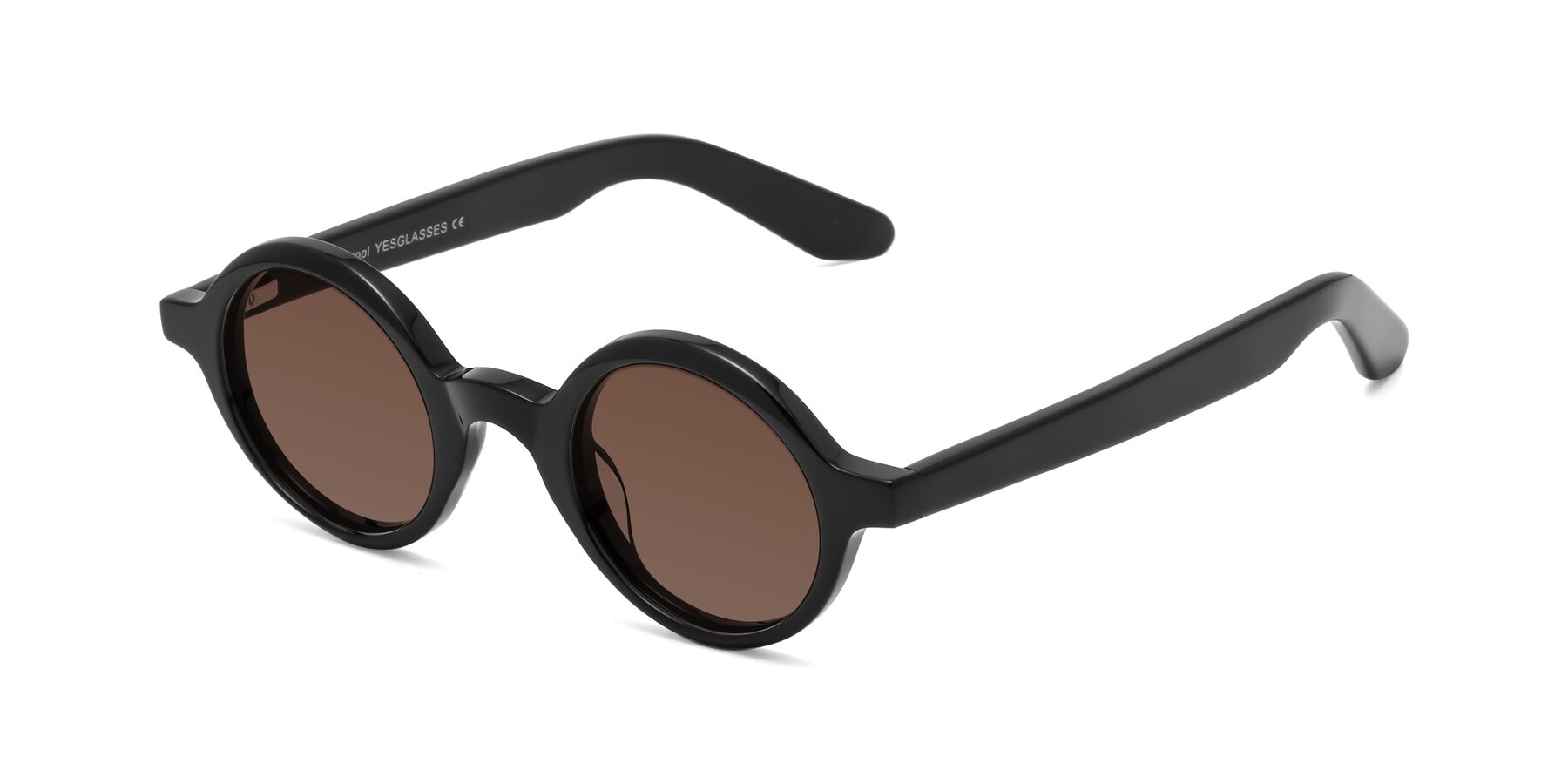 Angle of School in Black with Brown Tinted Lenses
