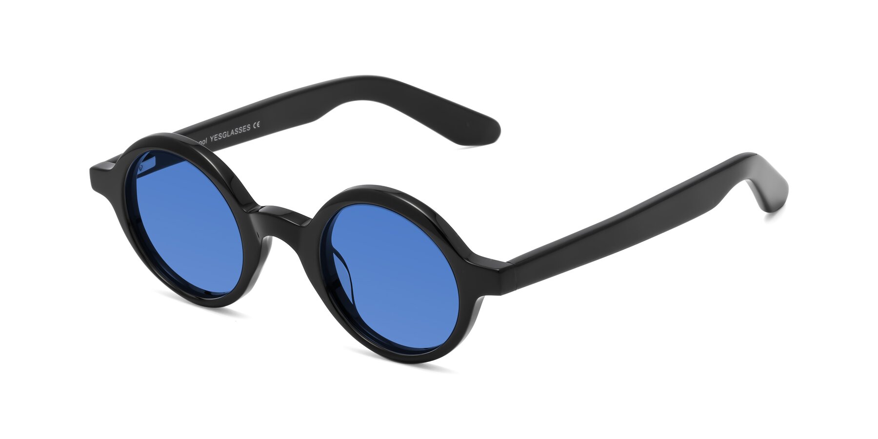 Angle of School in Black with Blue Tinted Lenses