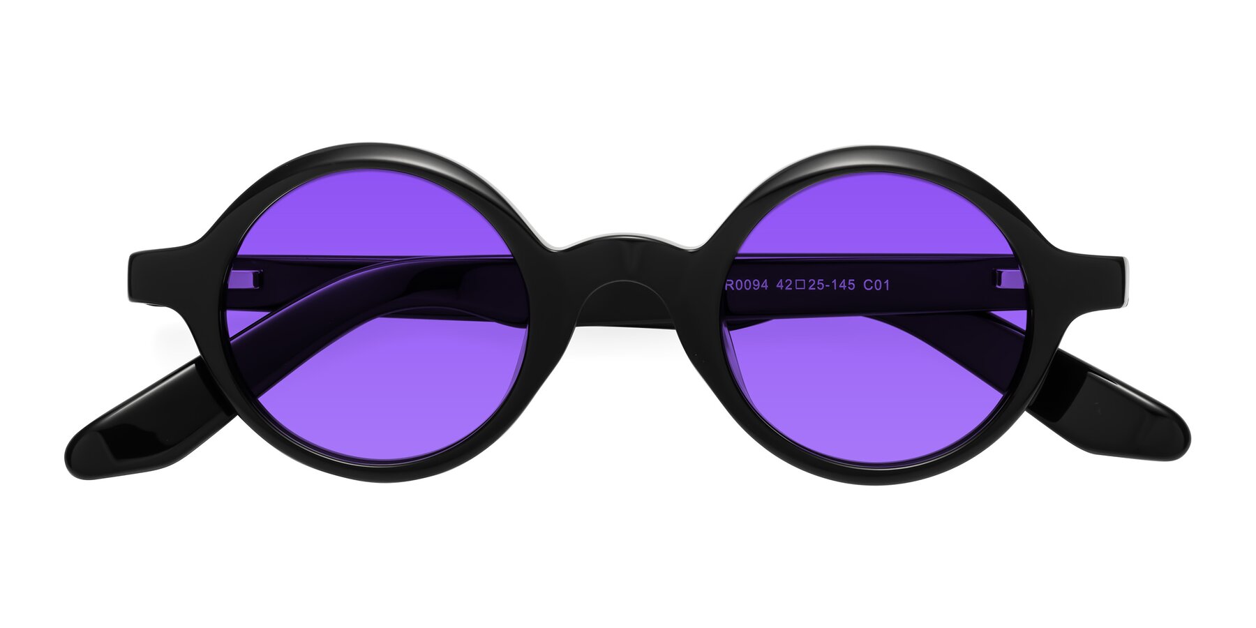 Folded Front of School in Black with Purple Tinted Lenses