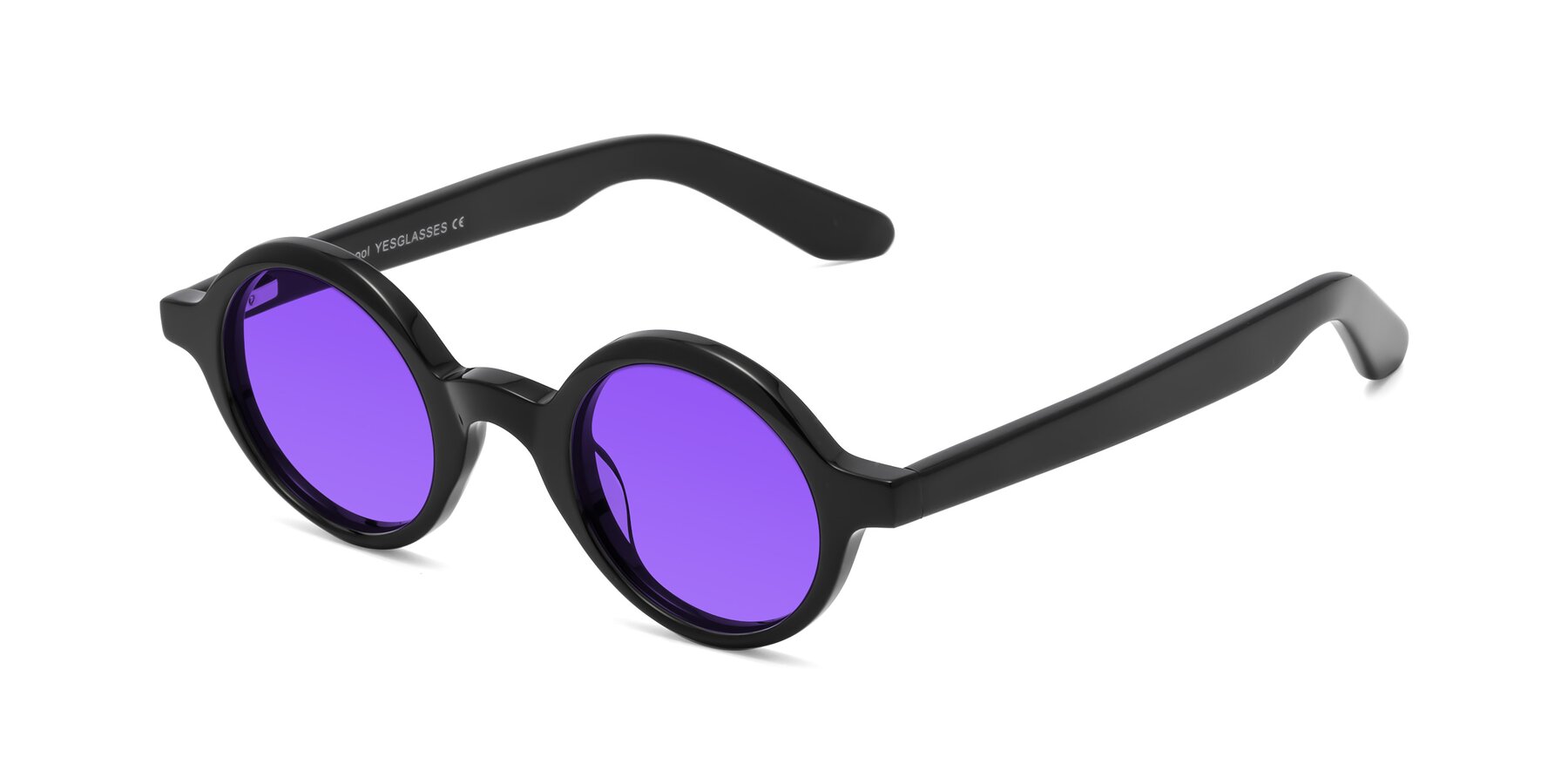 Angle of School in Black with Purple Tinted Lenses