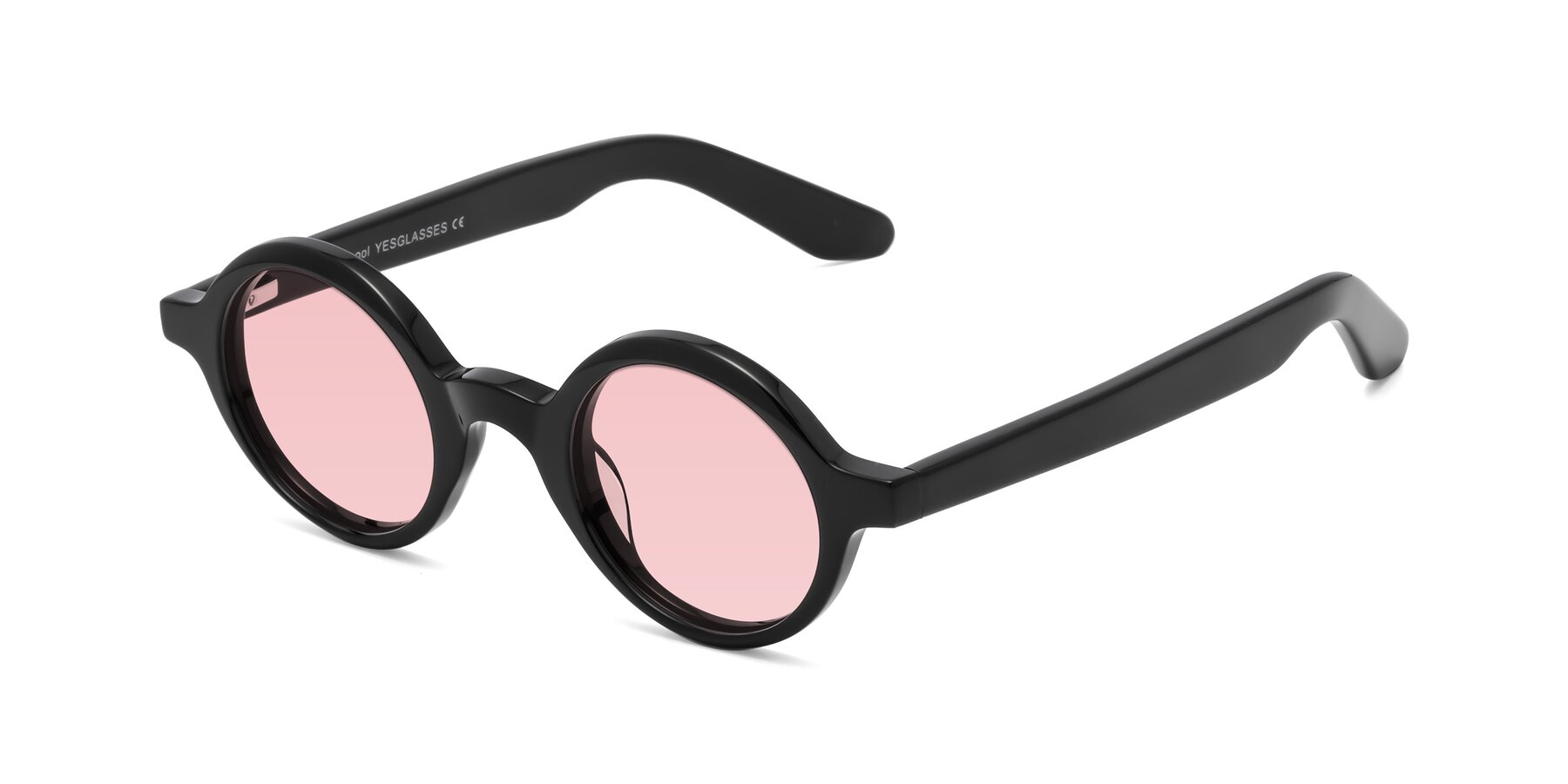 Angle of School in Black with Light Garnet Tinted Lenses