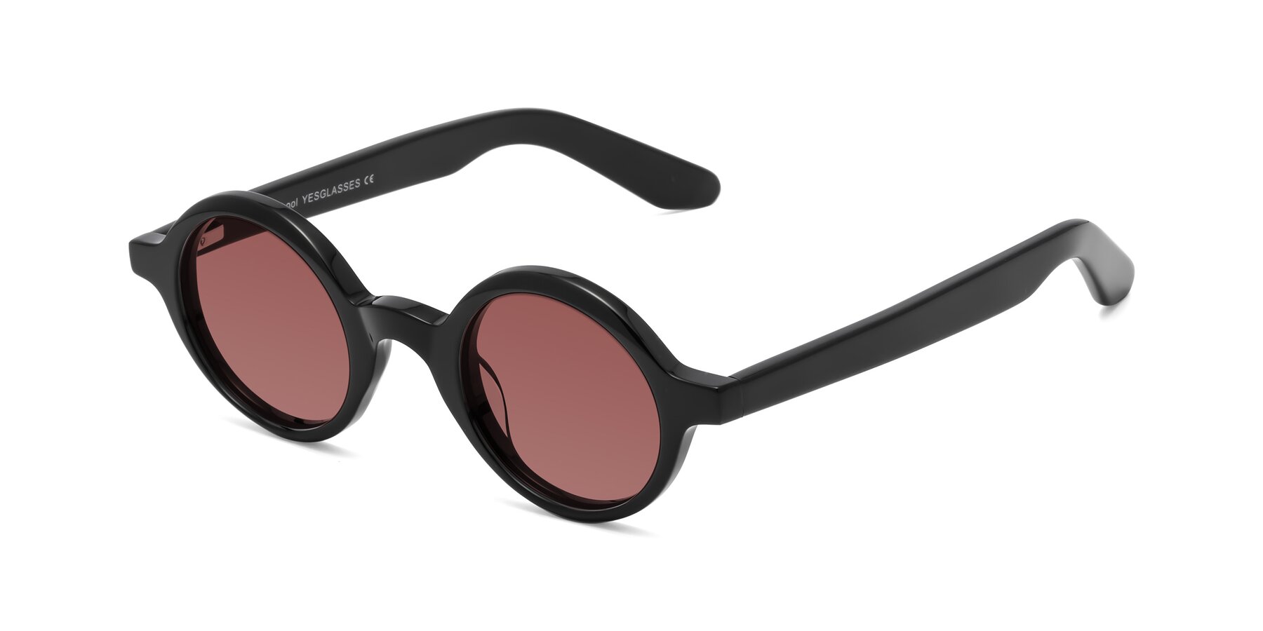 Angle of School in Black with Garnet Tinted Lenses