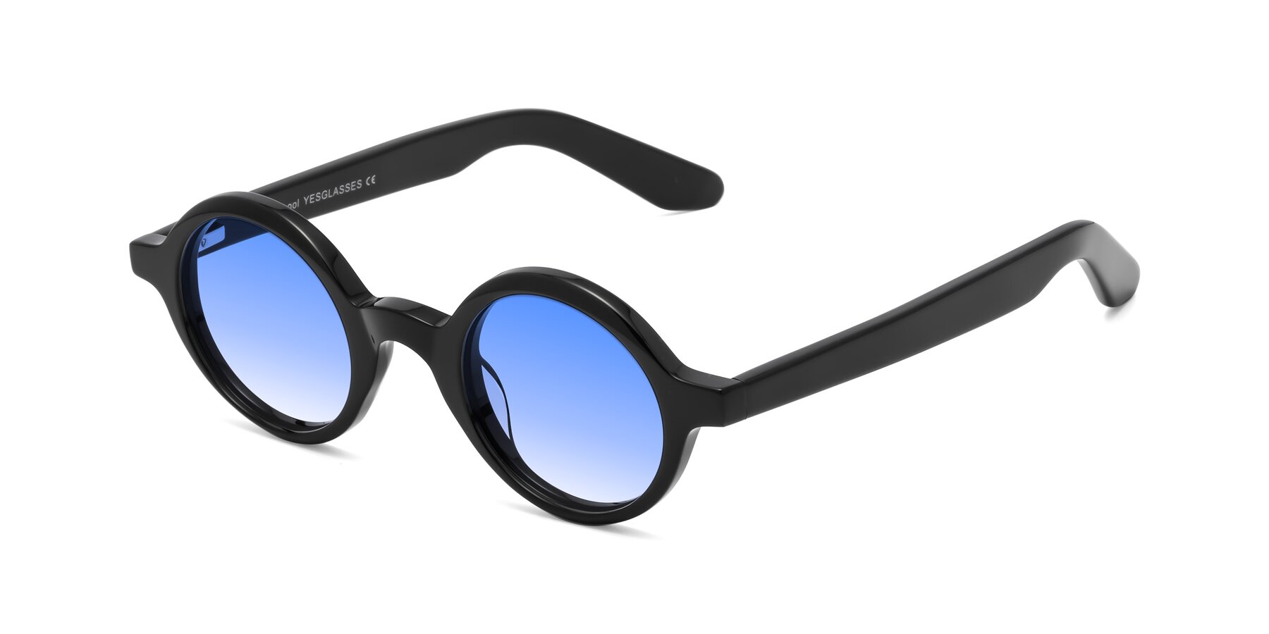 Angle of School in Black with Blue Gradient Lenses