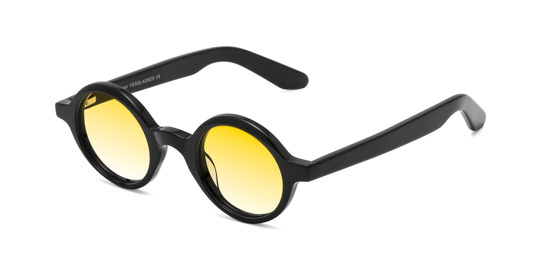 Angle of School in Black with Yellow Gradient Lenses